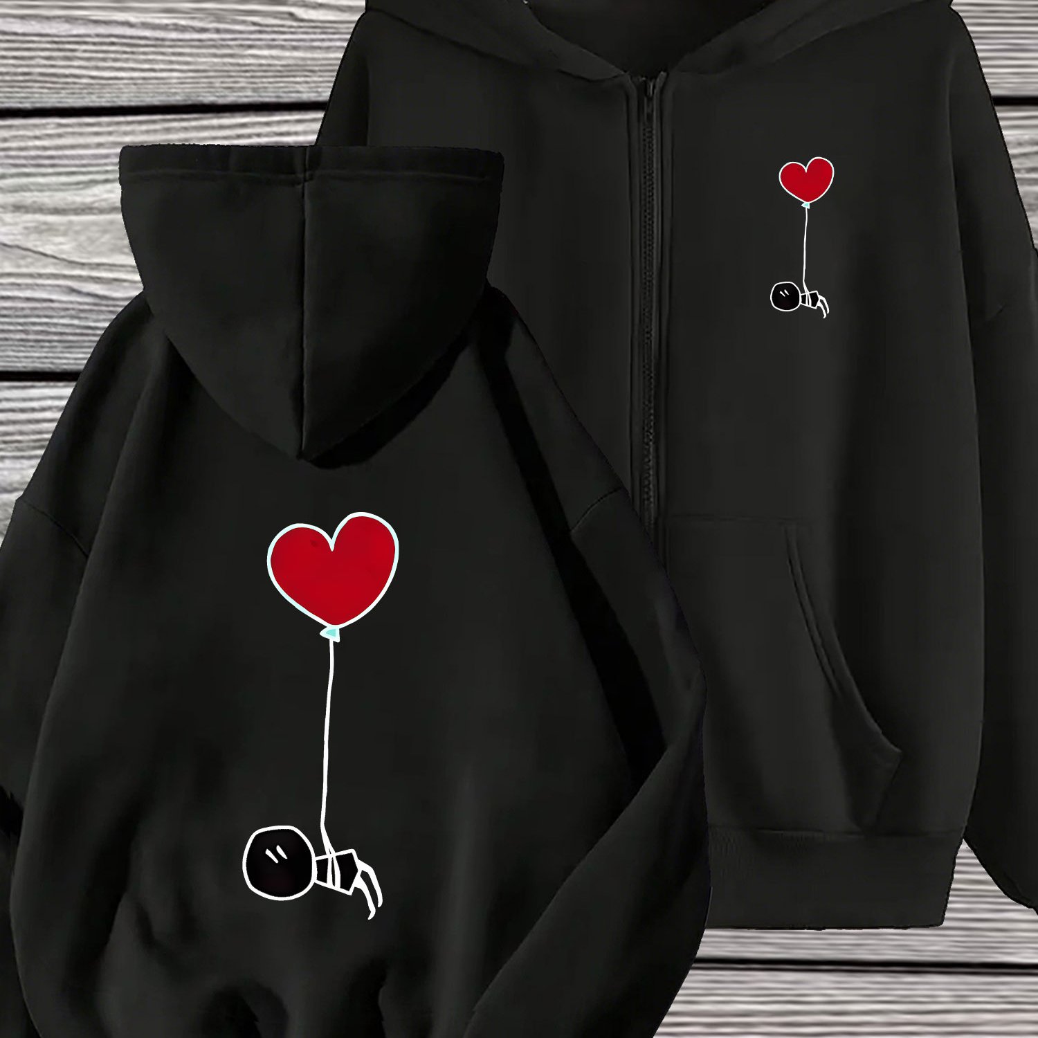 TEMU Chaqueta con Capucha y Cremallera Completa para Mujer - Moderno Diseño Minimalista Artístico con Geométrico de , Sudadera de Larga con
