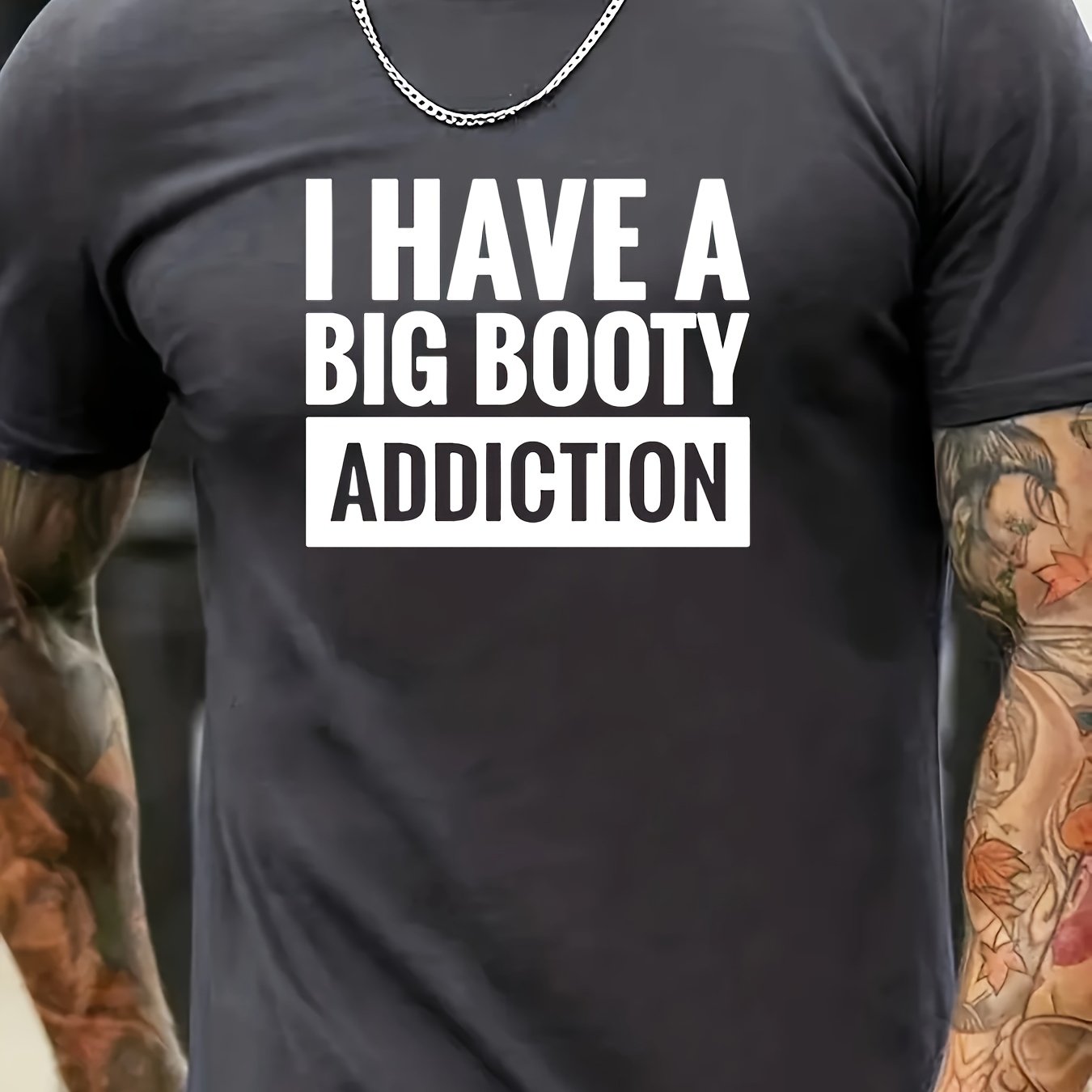 Big Booty Addiction Print T Shirt Tees Men Casual Short - Temu