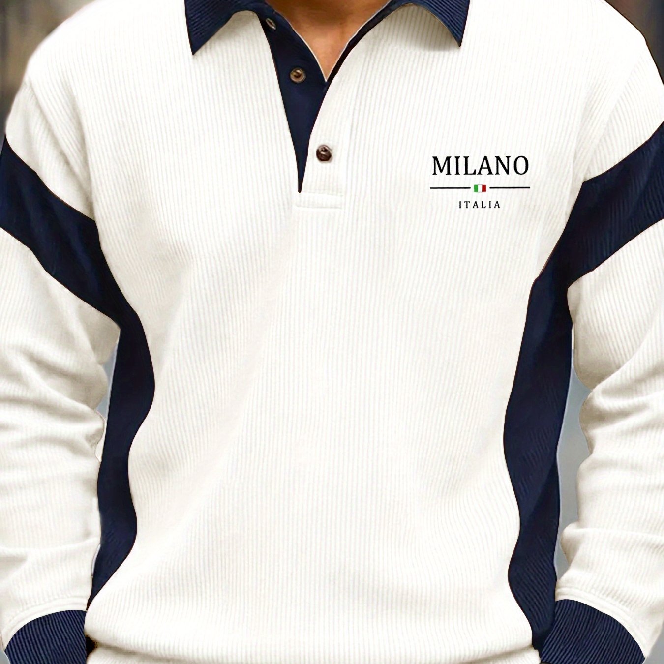 E-shop [ OBM] Herrenmode Herrenbekleidung Oberteil Herbst und Winter Lässiges Strukturiertes Cordstoff Einreihig Langärmliges Herren Henley Shirt