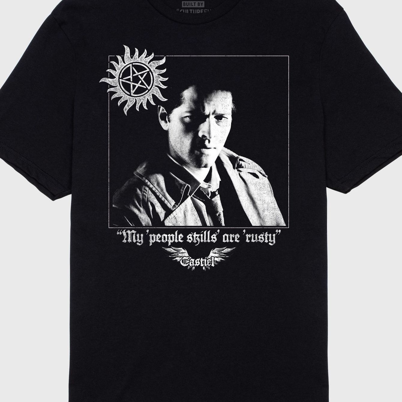 T-shirt Featuring Castiel From Supernatural With A His