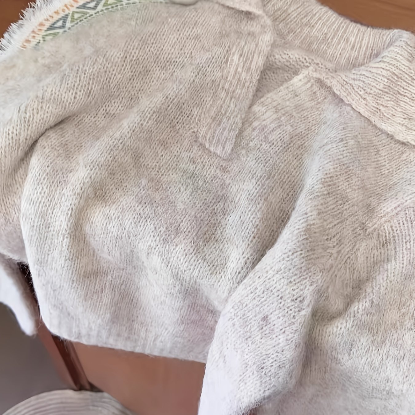 TEMU Pull Femme à Manches Longues et Col Rabattu