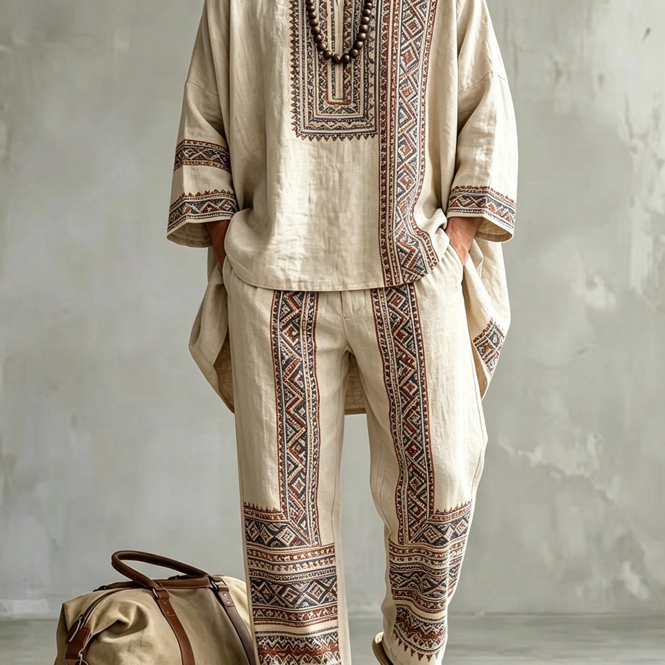 Fashionable Spring And Summer 's Lazy Casual Two-piece Set, Flat Outfit, Loose-, Straight-leg Pants For Daily, Street, And Travel Wear