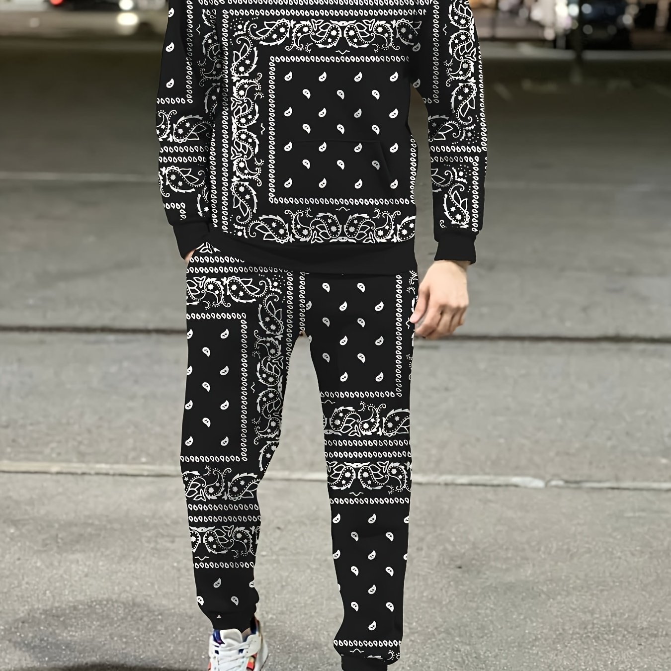 TEMU 2pcs Sweatshirt + Joggers Set For Men - Style Sportswear For Spring And Autumn, Fashionable And Comfortable