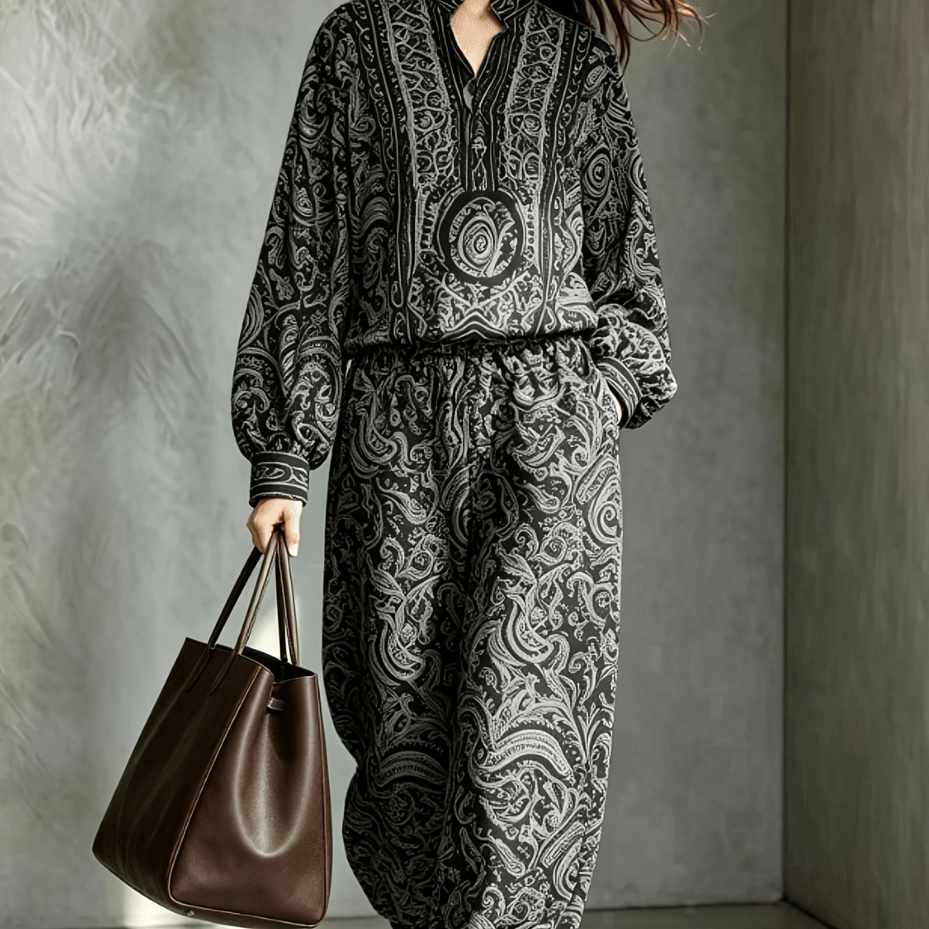 TEMU New Commuter Fit Random Women's Printed Shirt + Printed Pants + Ytd Cherry