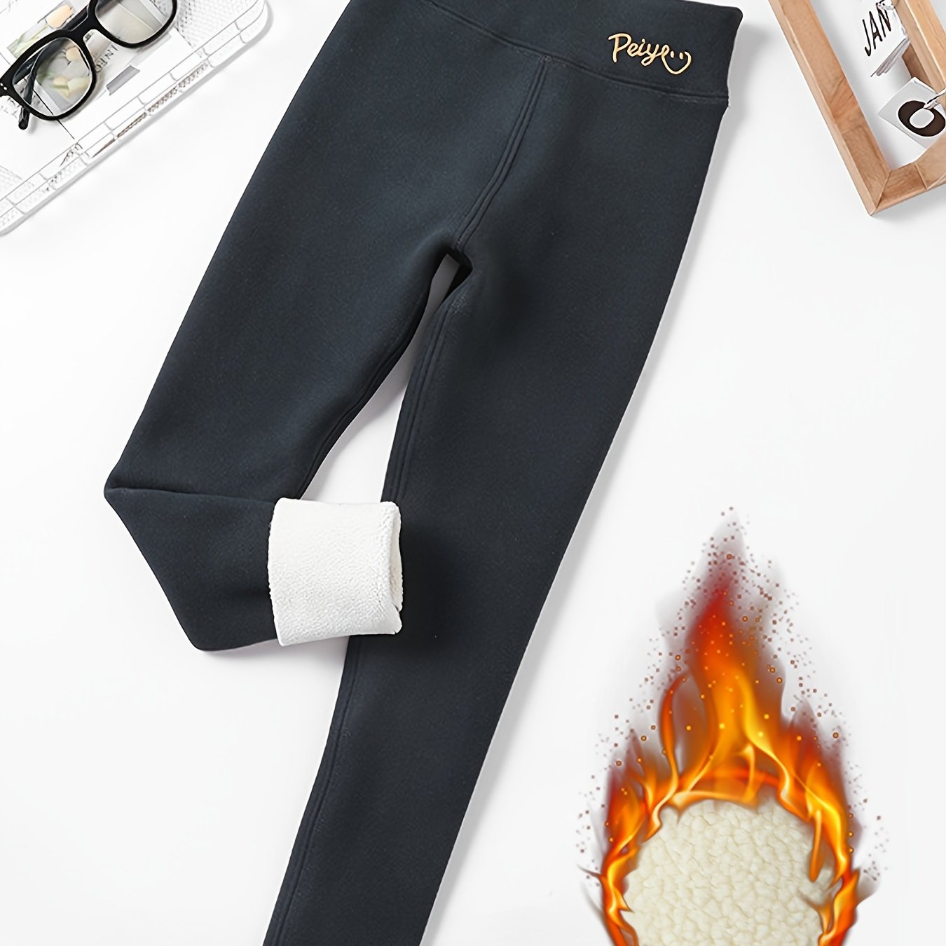 2026 Autumn And Winter New Cold-proof And Windproof Pants, Girls' Fleece-lined And Thickened Leggings To Wear Outside, Girls' Fashionable Slim-fit Versatile Warm Pants Winter Clothing Pants