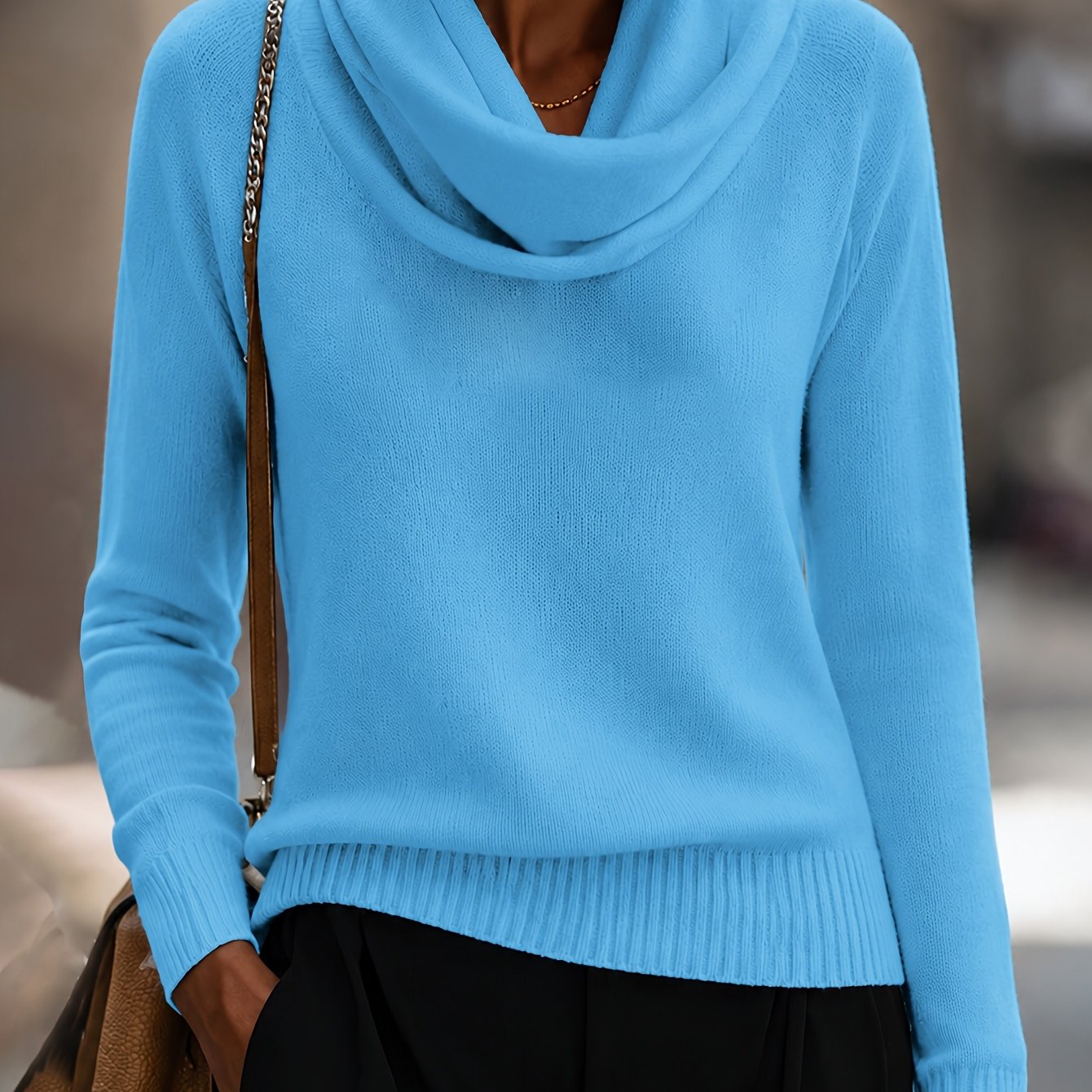TEMU New Arrival Fashion Women's Autumn/winter High Neck Versatile Casual Sweater