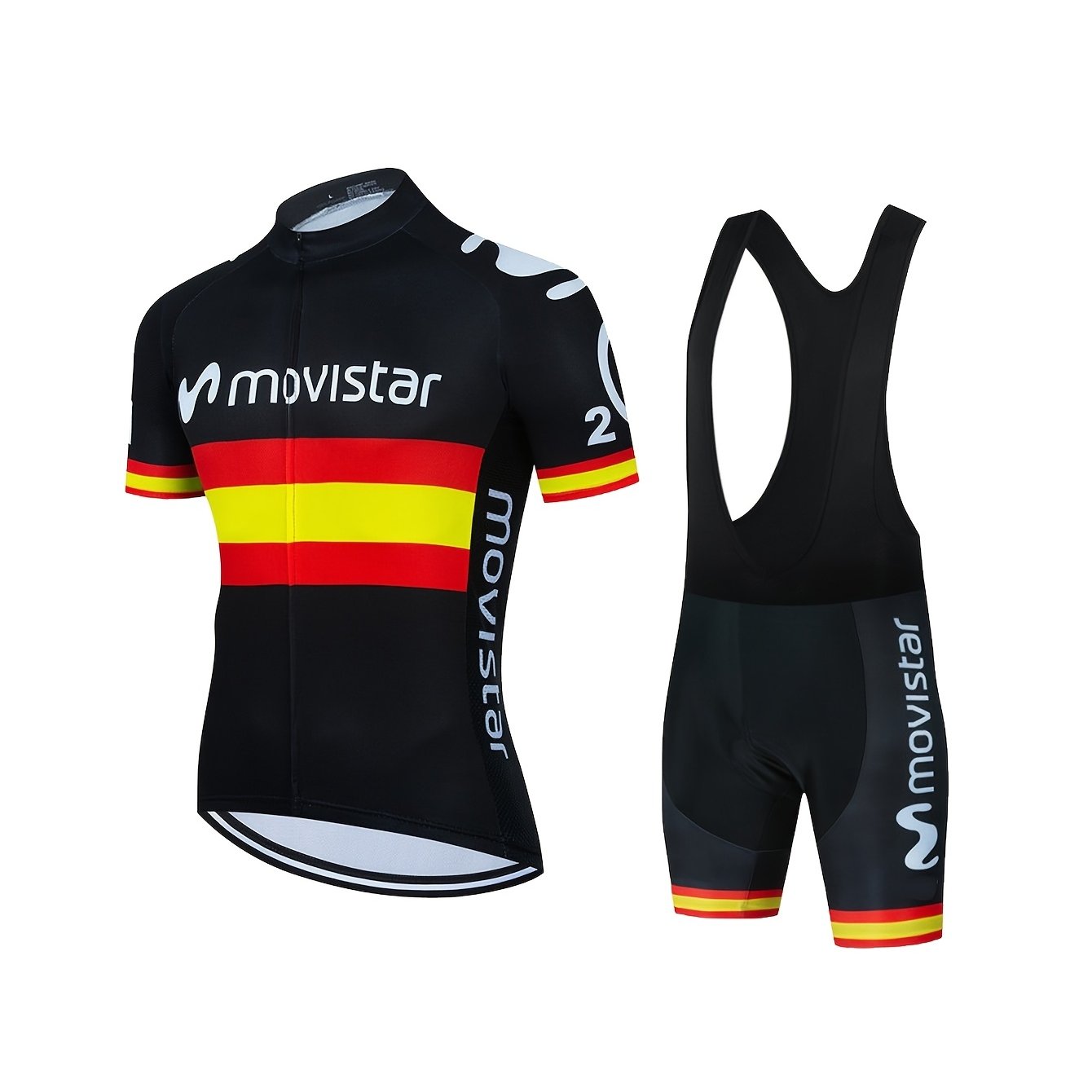 Image of 2pcs Men's Cycling Suit Short-sleeved T-shirt + Pants Set Men's Short-sleeved Mountain Cycling Suit Cycling Shirt Cycling Clothing Set