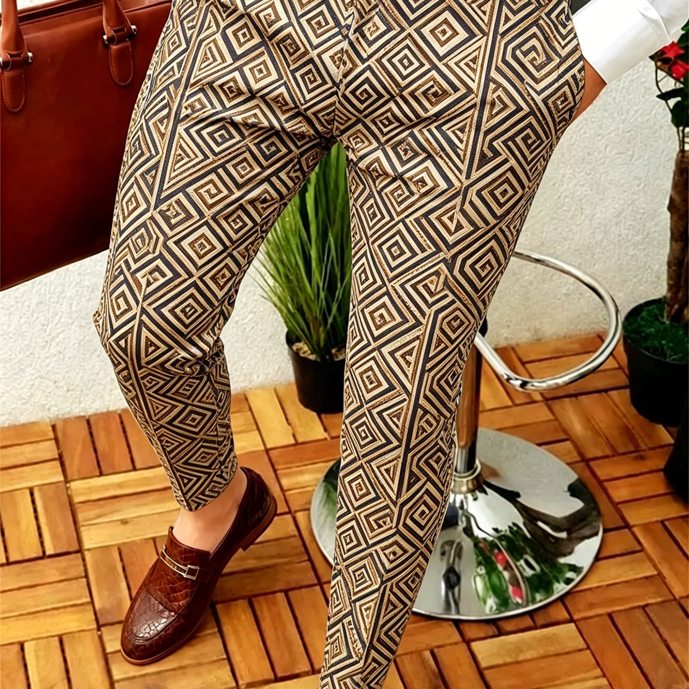 's Dress Pants, Stylish Casual Slim-fit Trousers, Men's Formal Pants, 3d Printed Versatile Style, Suitable For , Suitable For Casual, Formal, Party, And Business Occasions