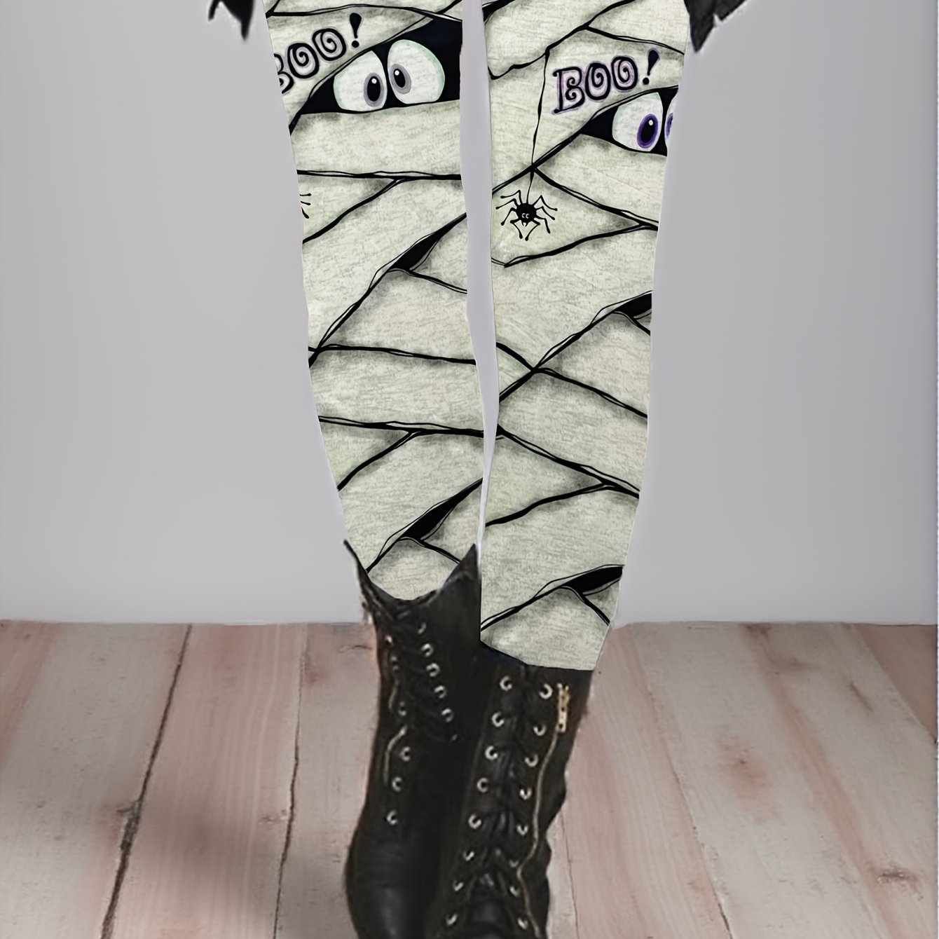 Halloween Printed High-waisted Stretchy Slim-fit Nine-point Leggings For Women