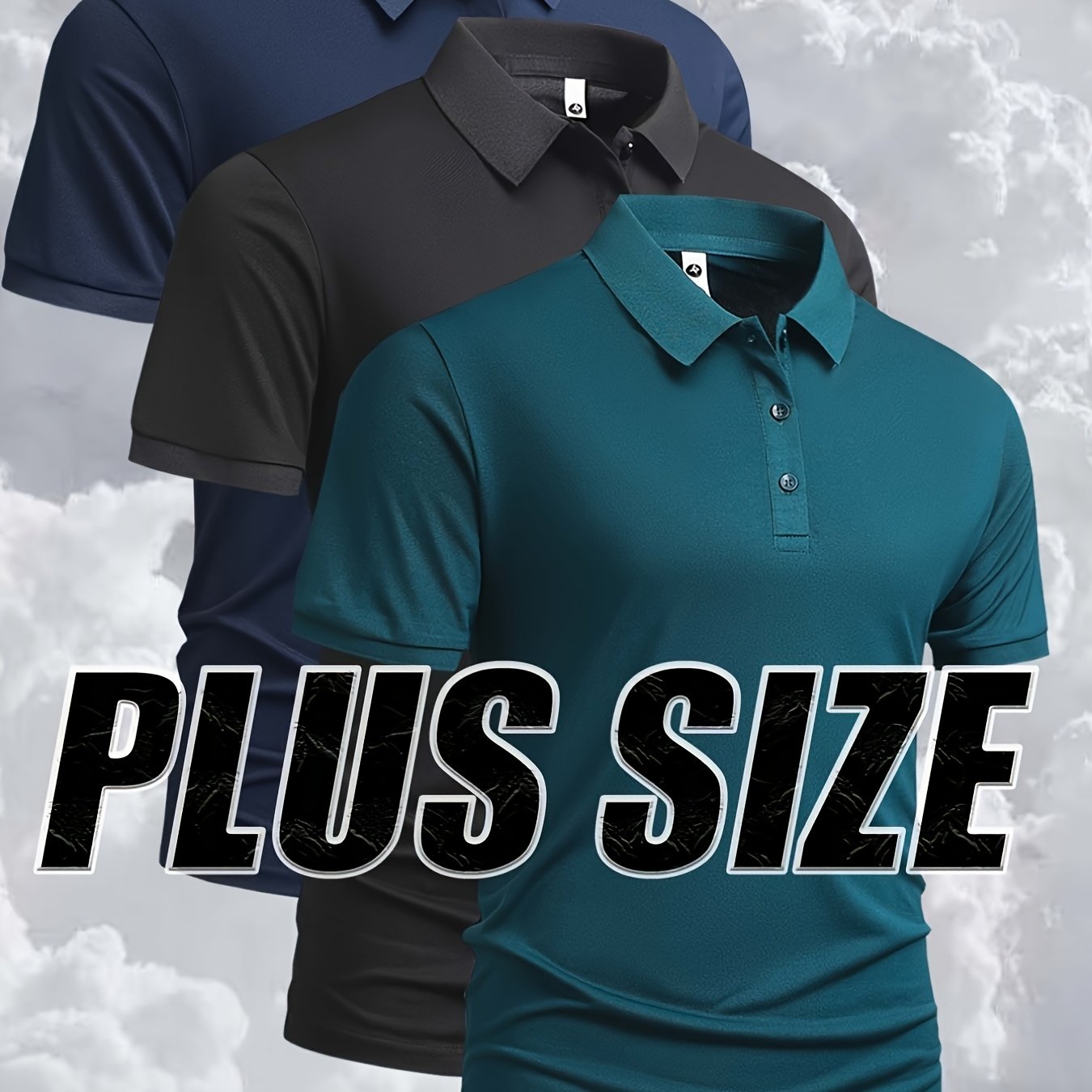 TEMU 3pcs Set, Wardrobe Essential Shirt, Larger Size, Collar, Solid , Suitable For Summer Wear, For Business Trips, Travel, Parties, Daily Work, At