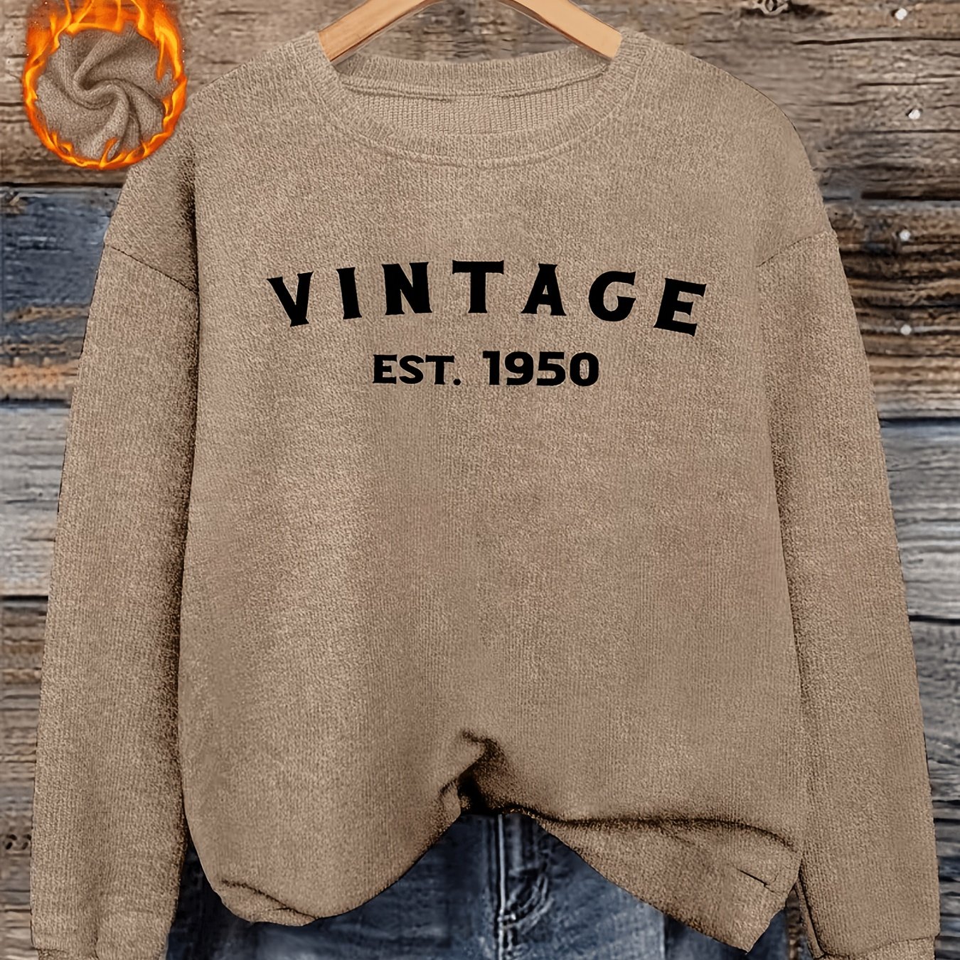 TEMU Autumn/winter 1090 Printed Women's Casual Crew Neck Fabric Top