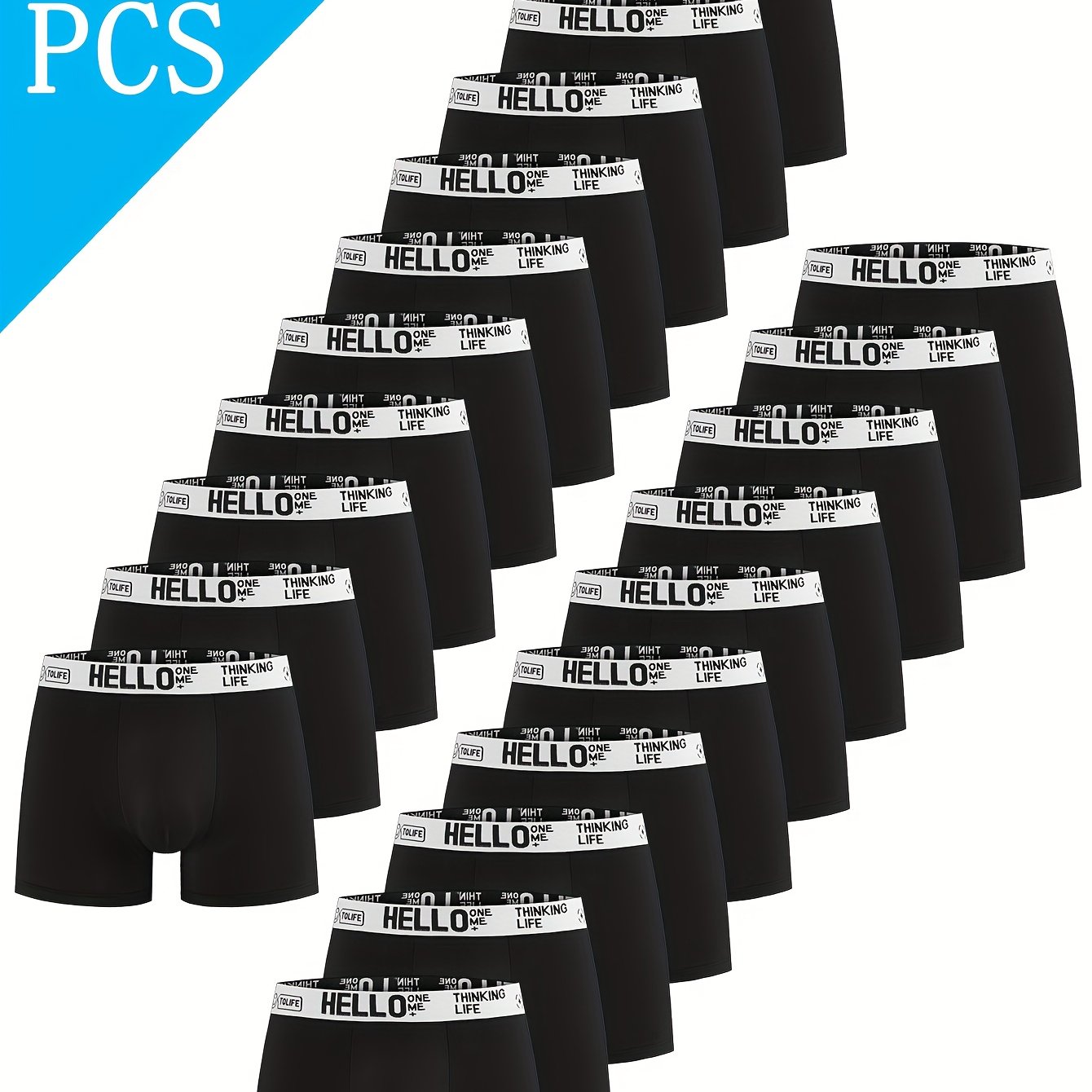 20pcs 'hello' Prints Men's Boxer Briefs, With High Stretch, Quick-drying Sports Briefs, Suitable For Men' Wear And Sport, Suitable For Participating In Events And Weddings, -breathable Men's Underwear