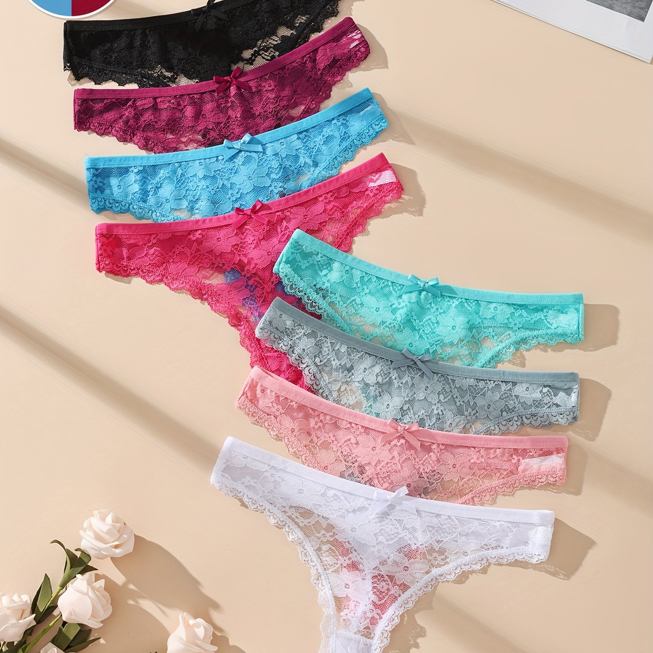 E-shop 7er-Pack Zufällige Farben Versand Sexy Spitzen Slips Damen Slips, Gemischtes Pack Weich Geeignet für Täglichen Gebrauch Strandurlaub Damen
