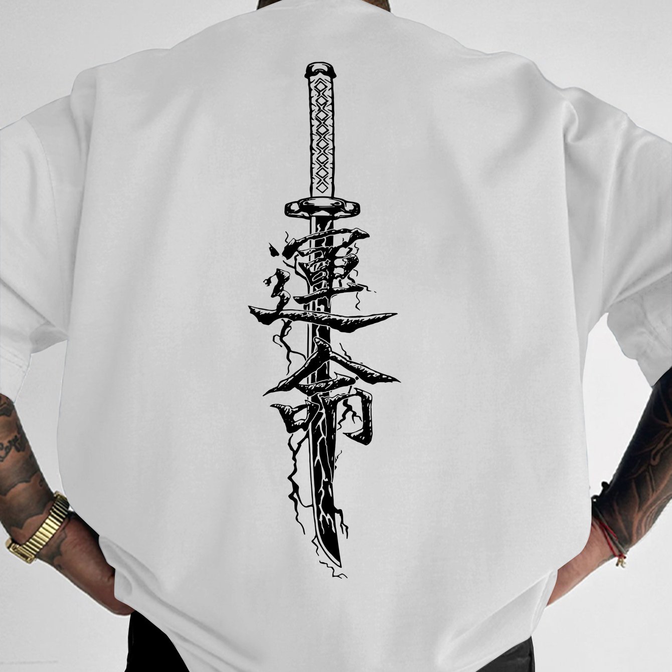 A Sword And Design High-quality T-shirt With Streetwear Style Men's T-shirt For Casual Wear And Summer, A Gift For Who Love Japanese