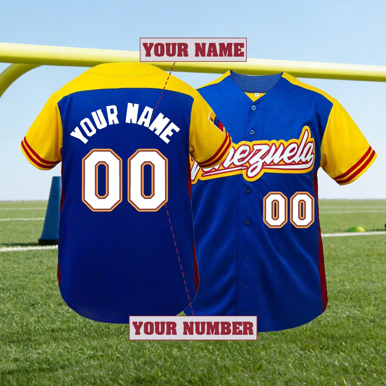 TEMU Personalized Name And , Men's Short-sleeve Loose-fitting Breathable V-neck Embroidered Baseball Jersey, Sports Shirt For Team Practice