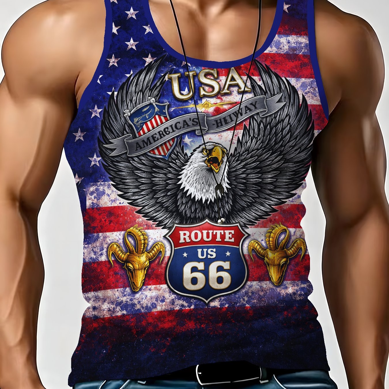 TEMU Loose Digital Vest For Men, Summer Washed Loose Sleeveless Vest To Wear Outside