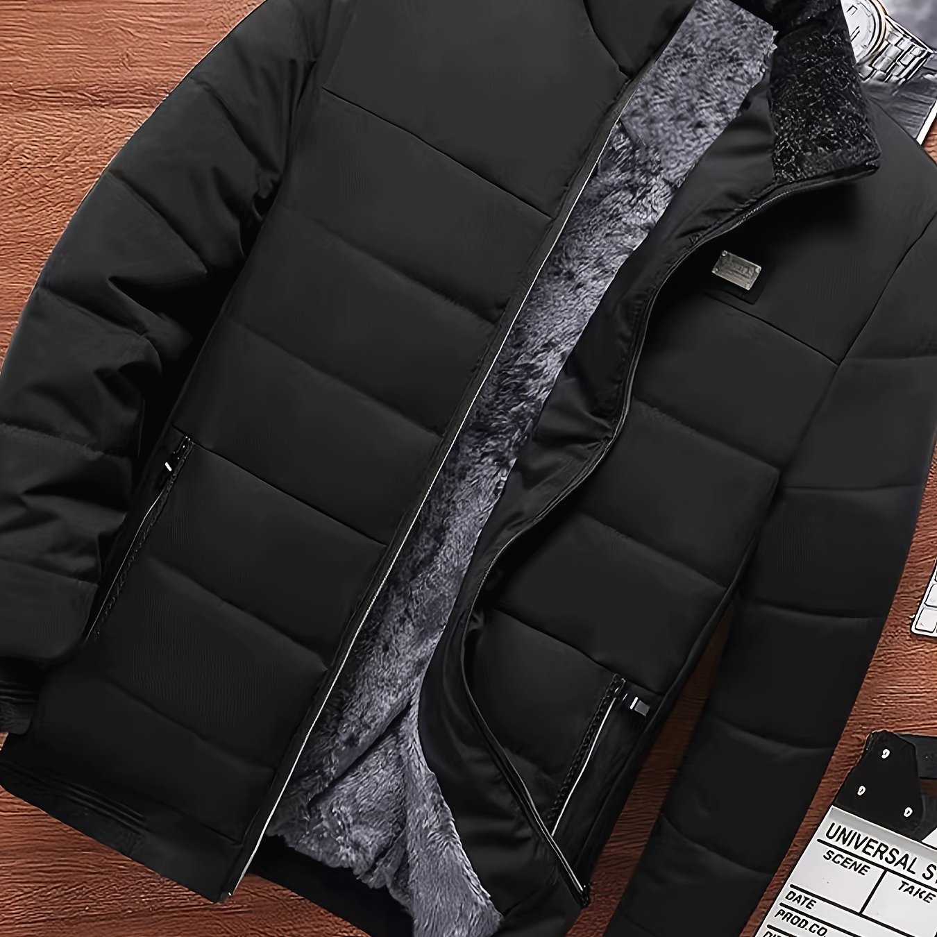 Men's Fashionable Casual Warm Jacket | Stand Collar, Filled, Solid Color With Pockets, Regular Fit - Ocean Brand