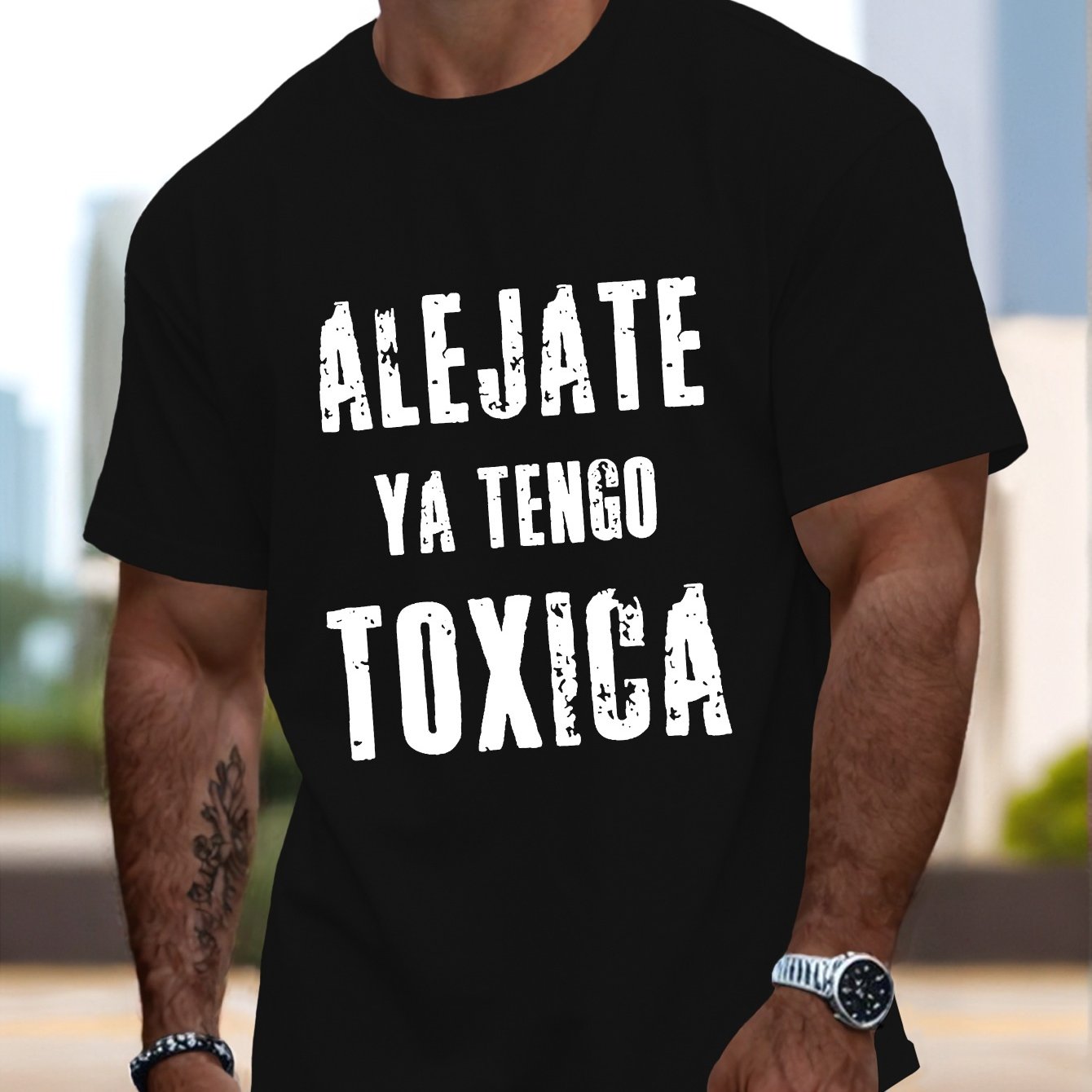 TEMU Camiseta de manga corta para hombre con humor español divertido, camiseta