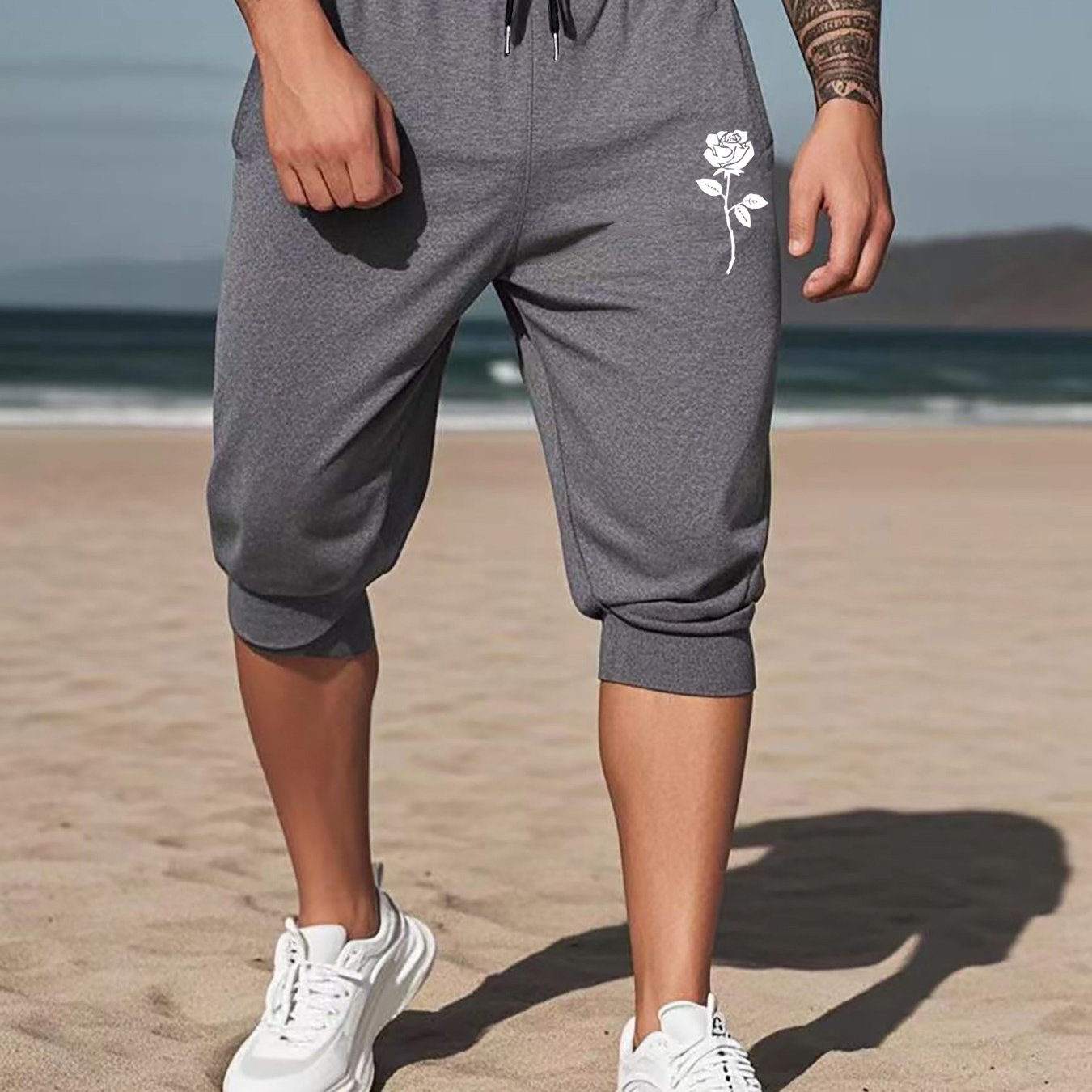 TEMU Men's Casual Pants With Drawstring And Slant Pockets, And Summer Style, Cropped Length, Athletic Joggers 'wk21#06'