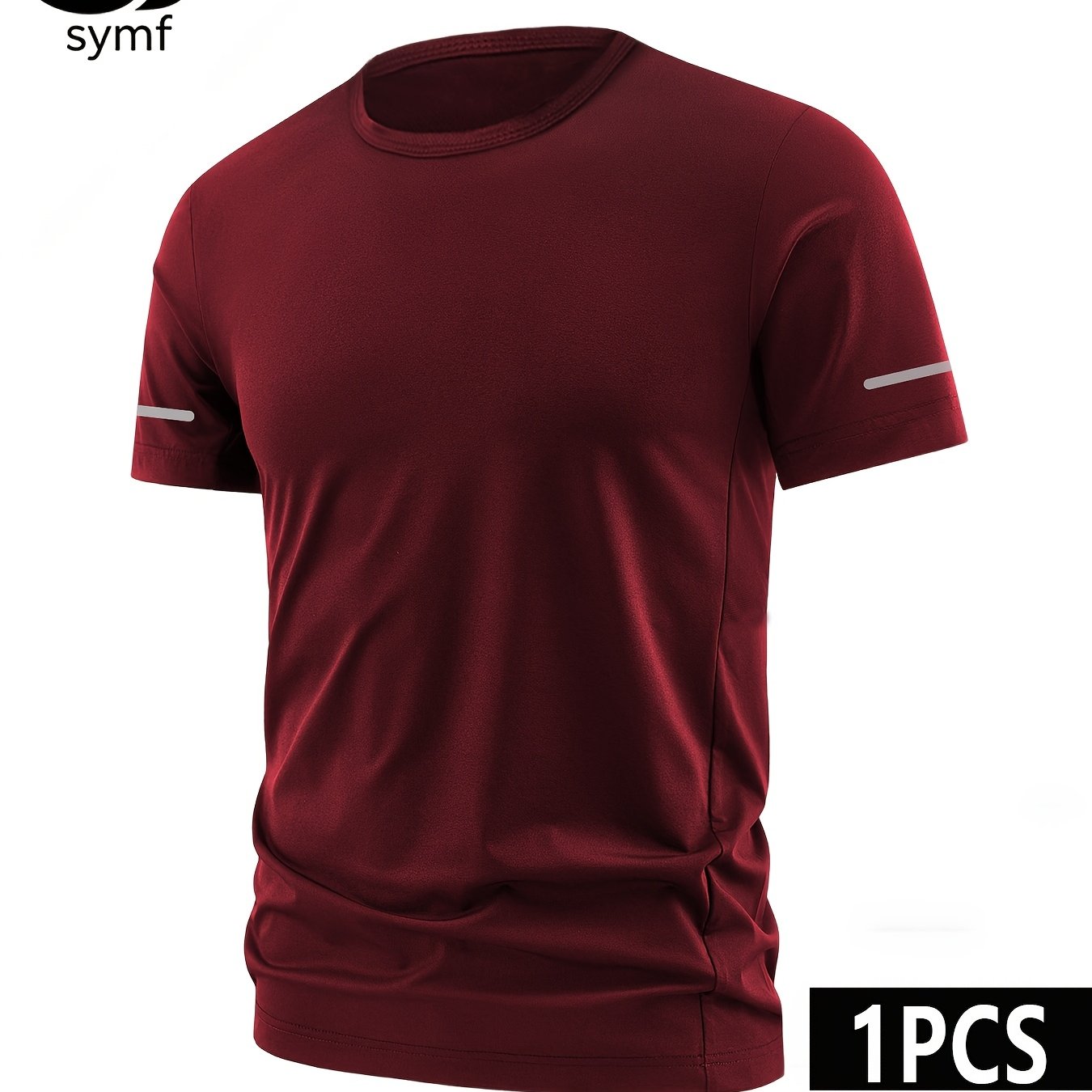 TEMU 1 Men's Quick- T-shirt, Breathable And Fast-drying Short-sleeved Round-neck T-shirt, Moisture-wicking And Sweat-removing Top, Suitable For Gym