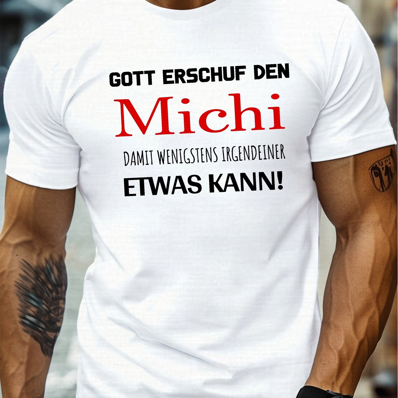 Men's Plus Size Print T-shirt - Lettering Short Sleeve Round Neck Lightweight Summer Top, Basic Suitable For , Machine Washable Basic Wardrobe Staple, Plus Size