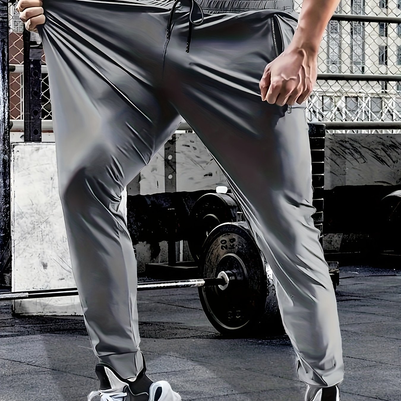 TEMU Men's Athletic Casual Long Pants For Fitness, Running, Hiking, And Made Of