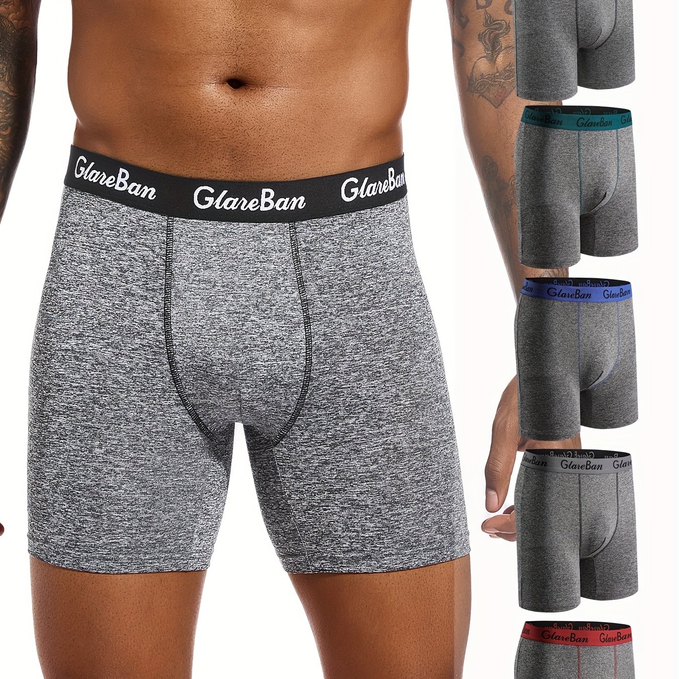 5pcs Set Mid-long Brand Boxer Shorts For Men Comfortable Underwear Male Underpants Boxershorts Soft