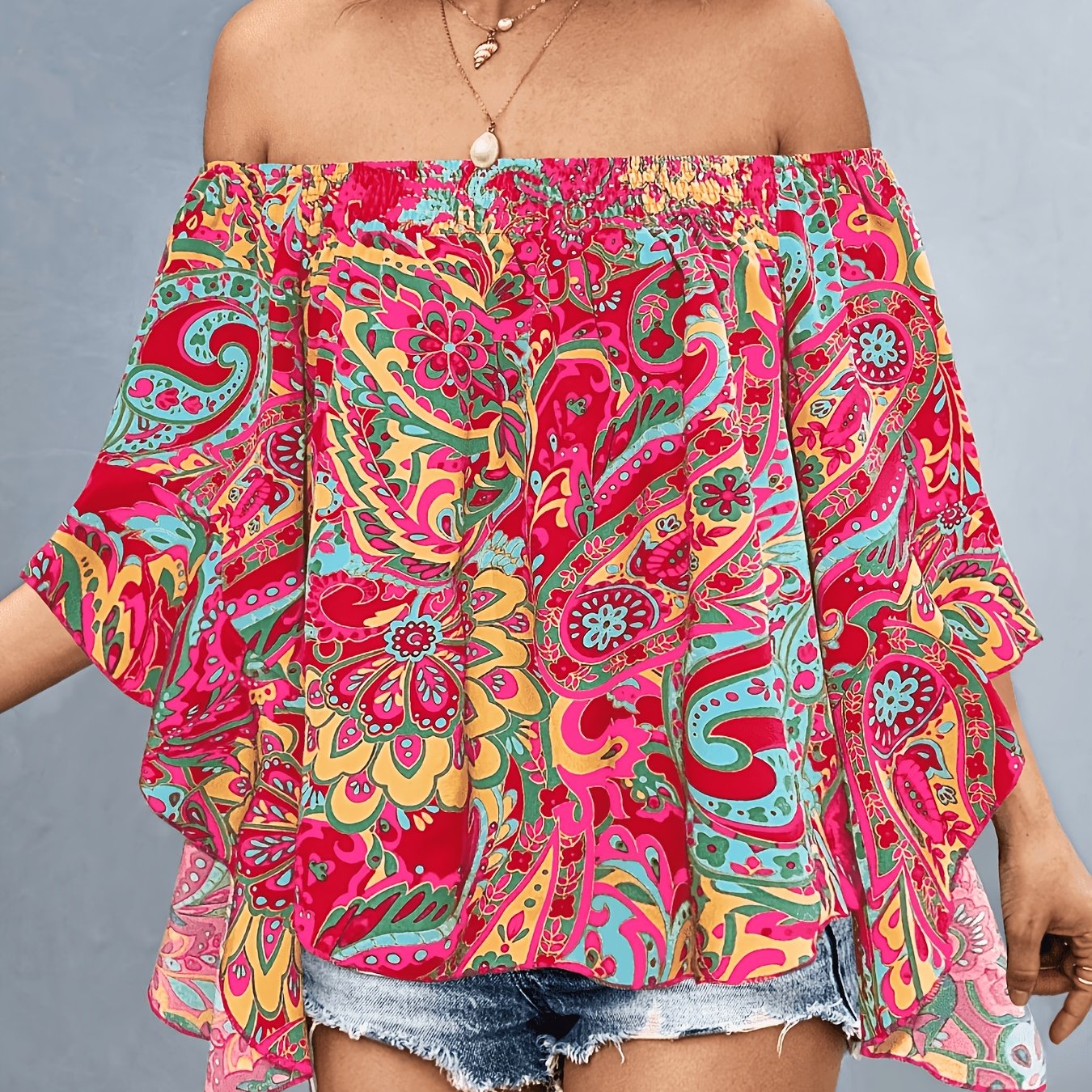 TEMU Women's Off-shoulder Long-sleeve Shirt, Stylish And Versatile, Suitable For Summer And Autumn Wear. [q390]