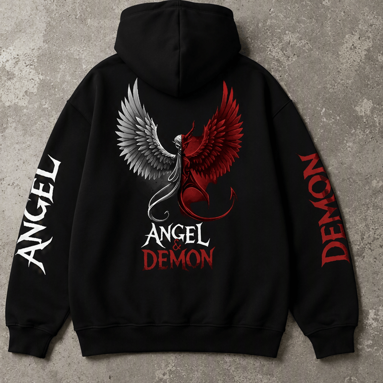 Image of A Trendy Printed Hoodie Designed With And Demon Theme Men's Hoodie Fleece Thickened Hoodie Suitable For Autumn And Winter Wear Ideal For Streetwear Enthusiasts Gift For Who Love Gothic Style