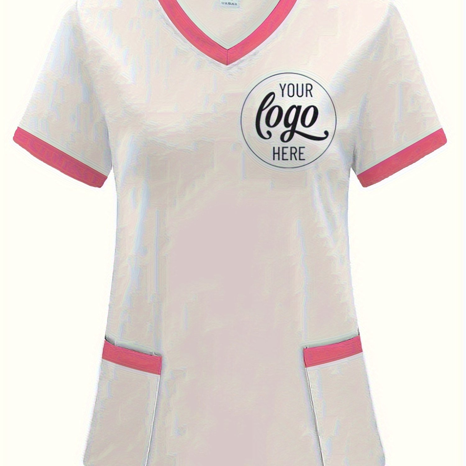 TEMU Customized Women's Nursing Workwear Shirt, Quick Drying Lightweight V-neck Workwear, Machine Washable, Suitable For Hospitals, , And Nursing