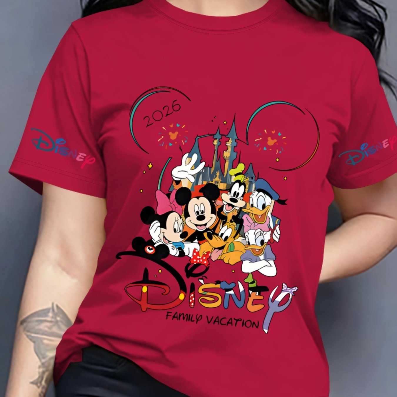 TEMU 2026 New Family Portrait Short-sleeve T-shirt, Family Vacation Theme, Parent- Family Set