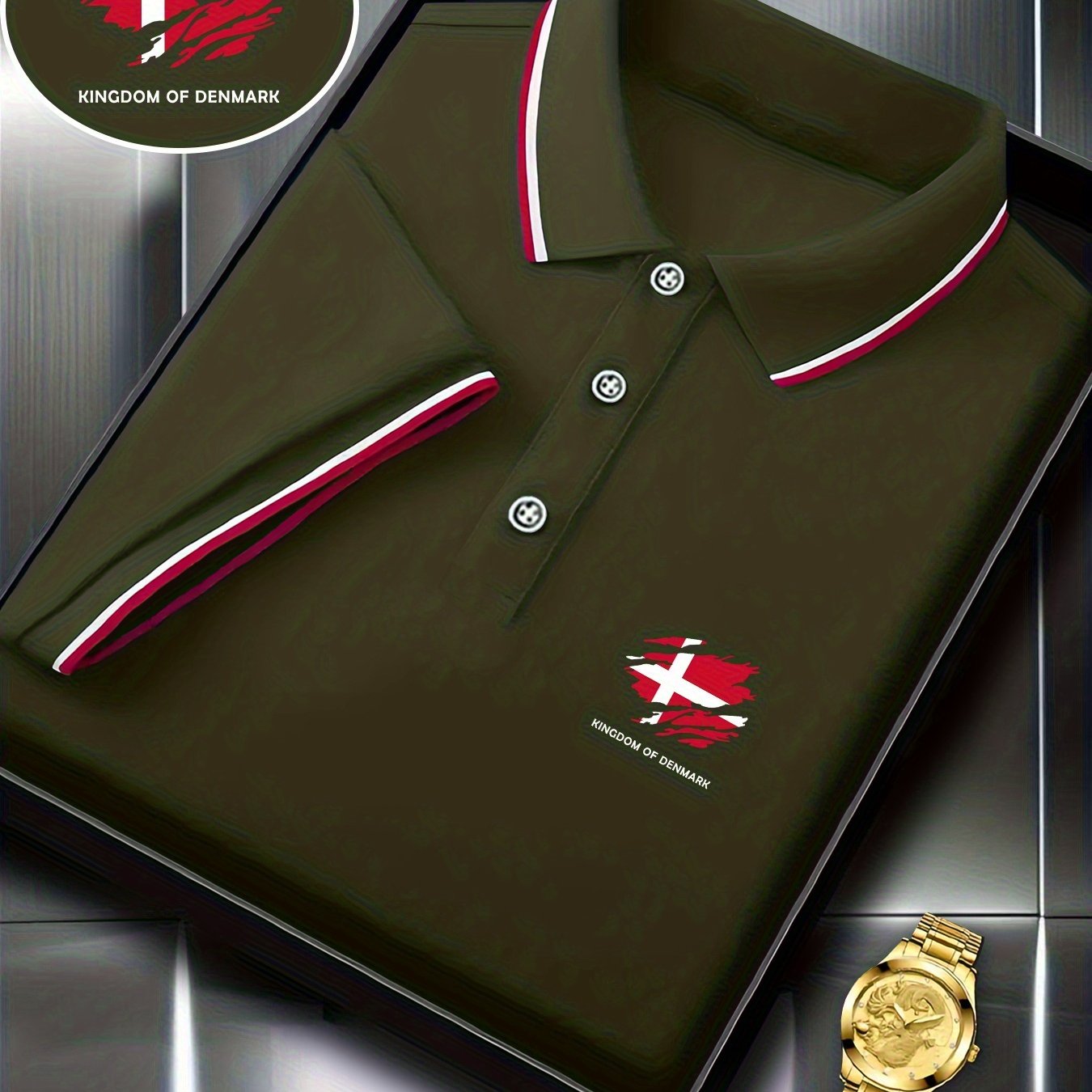 TEMU Summer Fashion Shirt With A Danish , A Versatile And Slightly Stretchy Casual For Men.