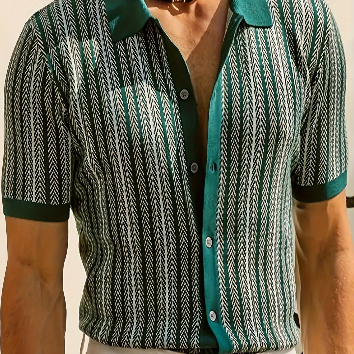 シャツ+ブラウス(半袖+袖なし) VINTAGE - Ethnic Pattern Button Less Knit Shirt 71Q3D9ZTSgL._AC_SX522_.jpg