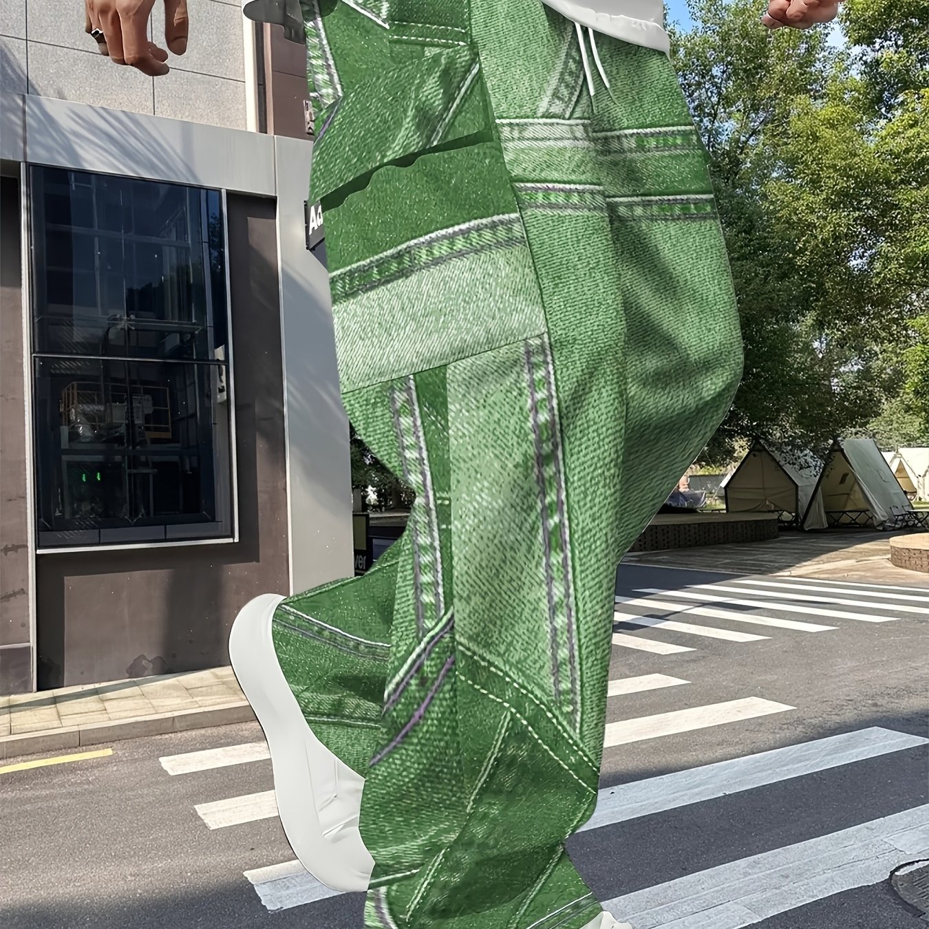Men' Denim Printed Casual Pants Made Of Polyester Fiber Are A Must-have For Daily Wear And Casual Wear. [printed Design - No Texture]
