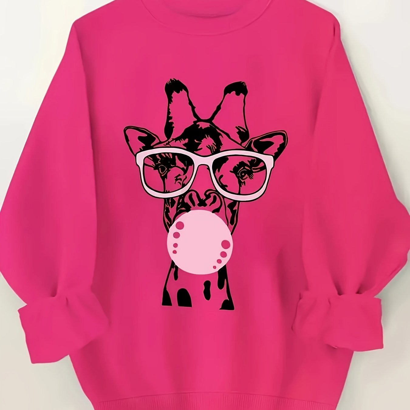 TEMU Alphabets Print Crew Neck Sweatshirt - Soft Micro Elasticity Fabric, Casual Styling For Women, Perfect For Spring And Fall