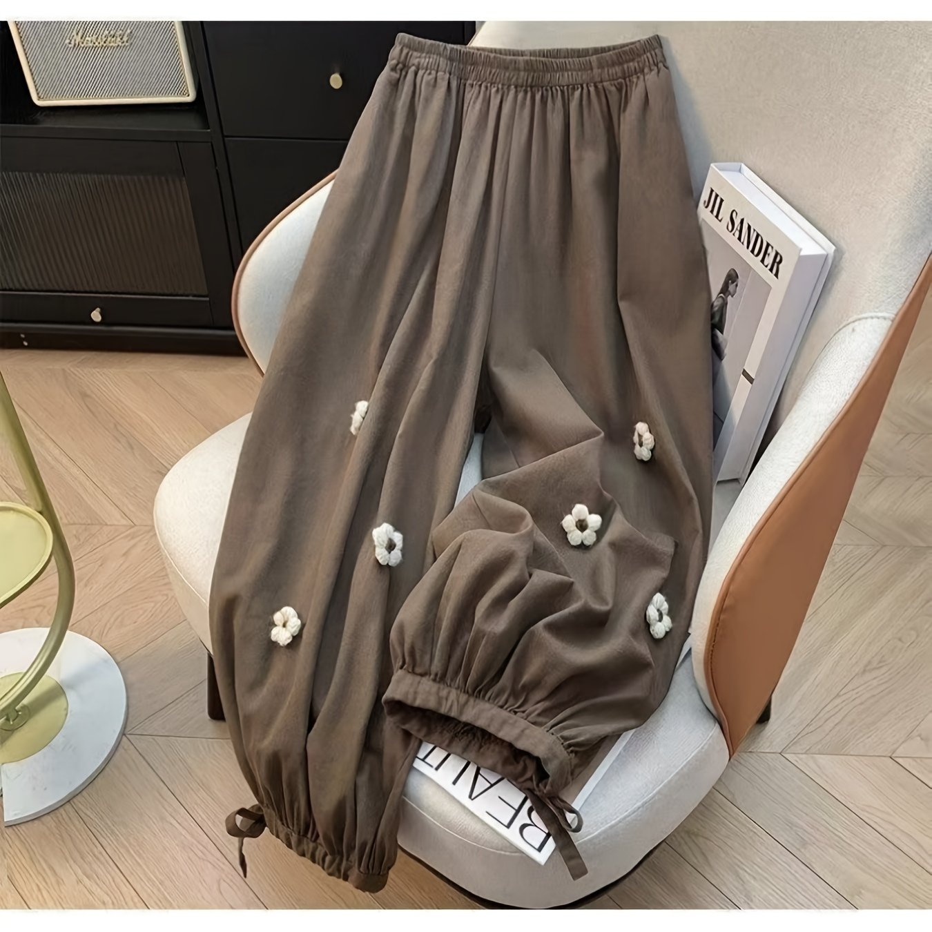 TEMU プラスサイズ ハイウエスト ルーズハーレムパンツ - 伸縮性ウエストタイフィット ランタンパンツ カフ付きアンクル ワイドルック カジュアルウェア オール快適 オーバーサイズトラウザー 季節に合わせて着用可能