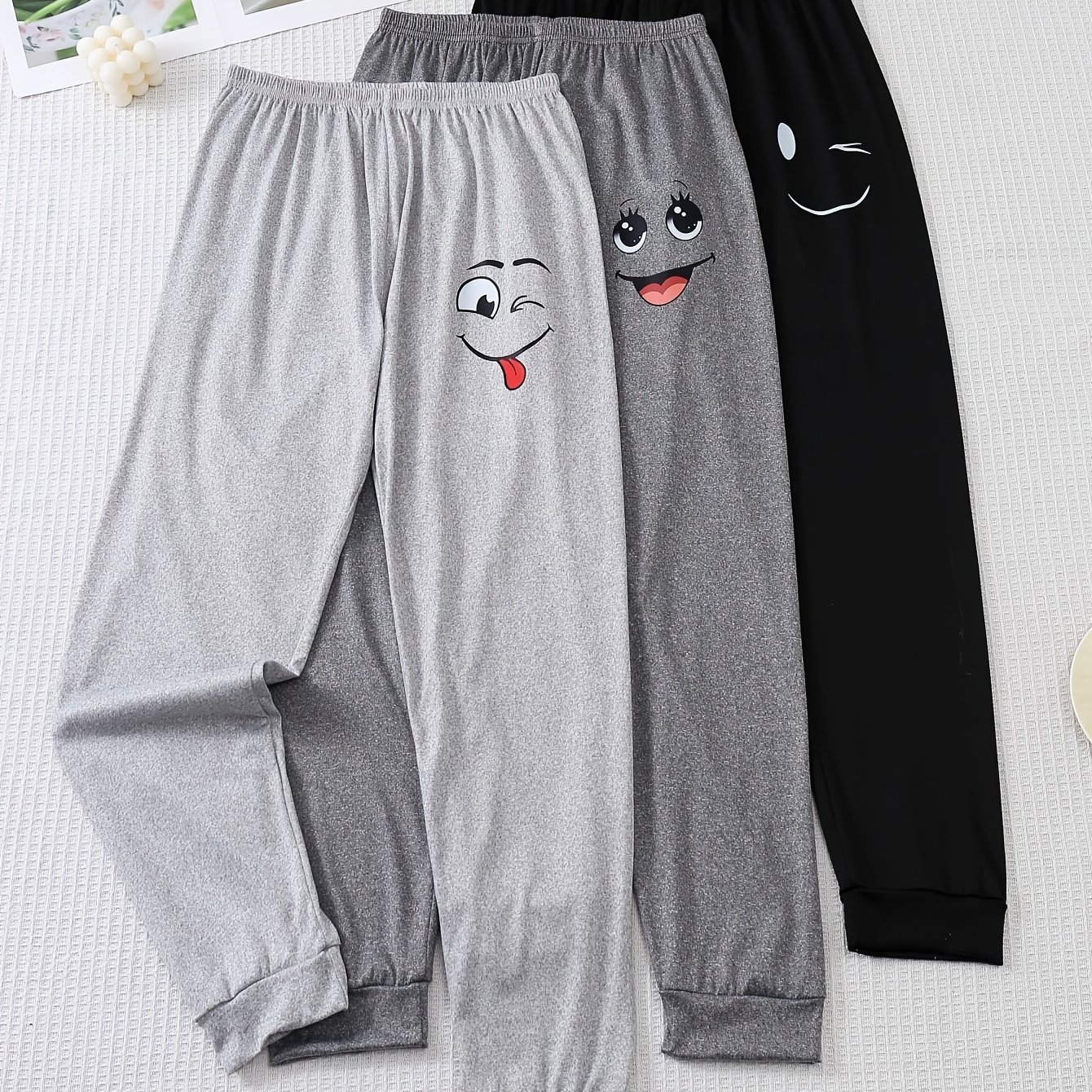 TEMU Women's Pants, Trousers, Print Long Pants, Use, Comfortable And Soft Trousers, 3pcs Set