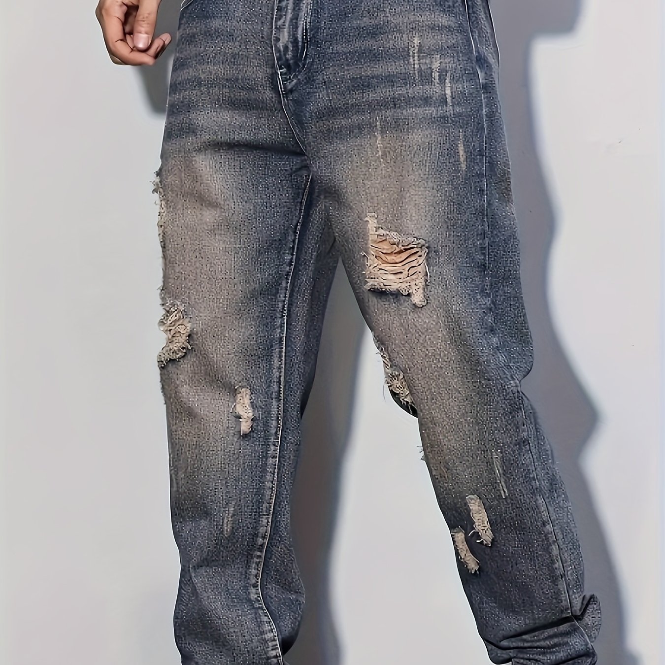 Street Vintage Faded Jeans For Men And Teens