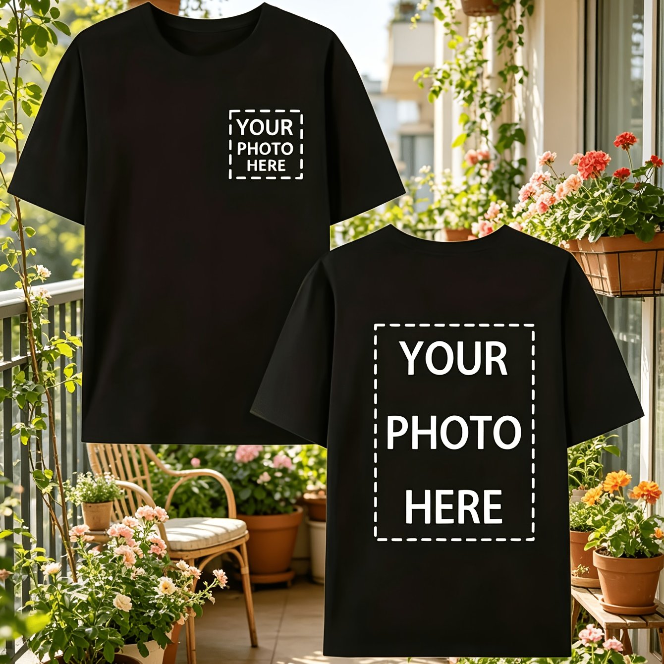 TEMU Customized Personalized T-shirt Printing, Custom Logotextpattern, Round Neck Short Sleeved Shirt, Suitable For Brand Building, Team Building,