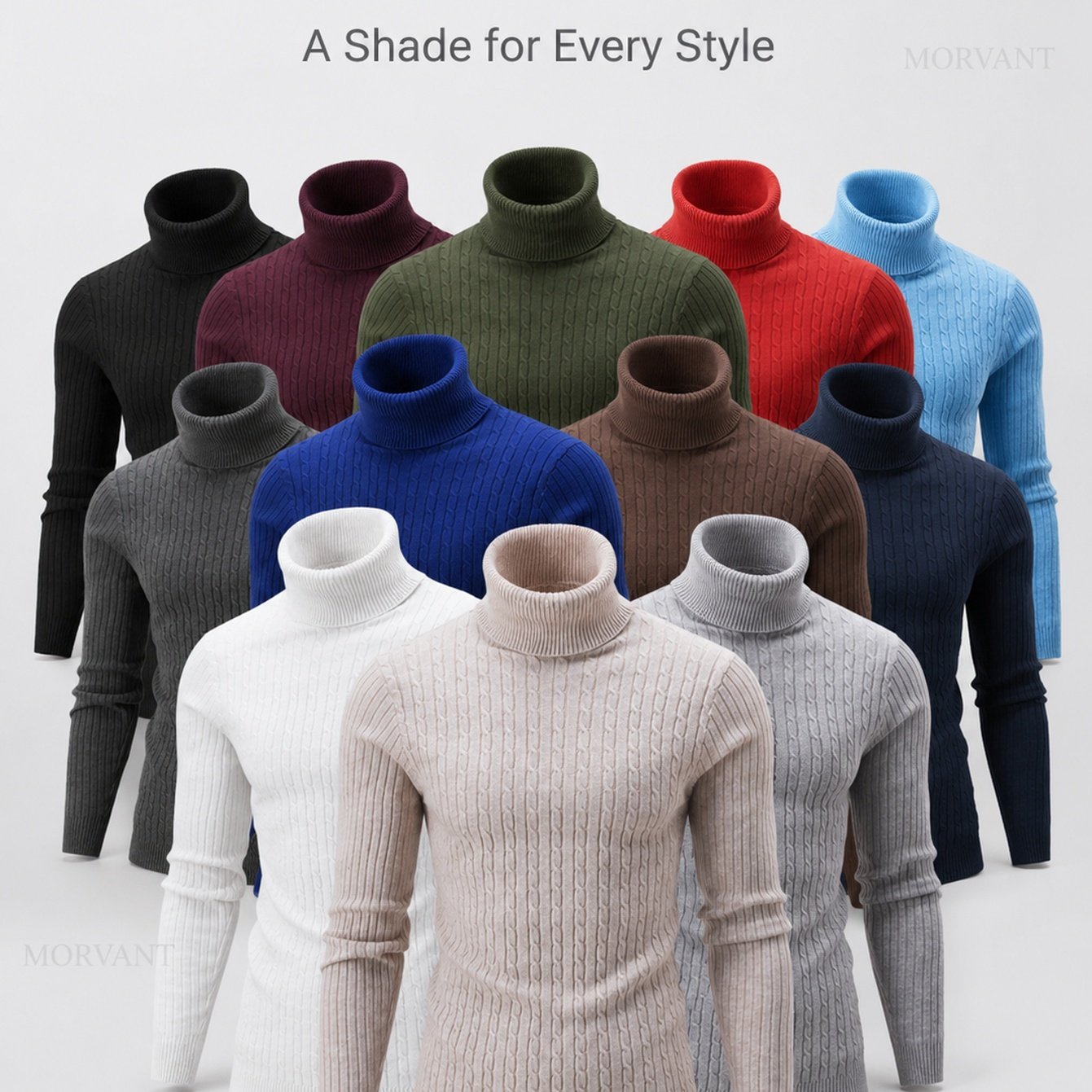 TEMU Pull col roulé 1 pièce pour homme, coupe ajustée, torsadé, pull à manches longues, haut tricoté polyvalent pour et l'hiver, convient pour , les