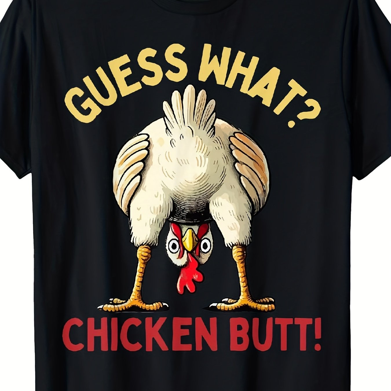 TEMU Funny Chicken Meme T Shirt With What Chicken Saying Soft Crew Neck Tee For Humorous Graphic Novelty Gift Fit Short Sleeve Shirt (sizes S Xxxl)