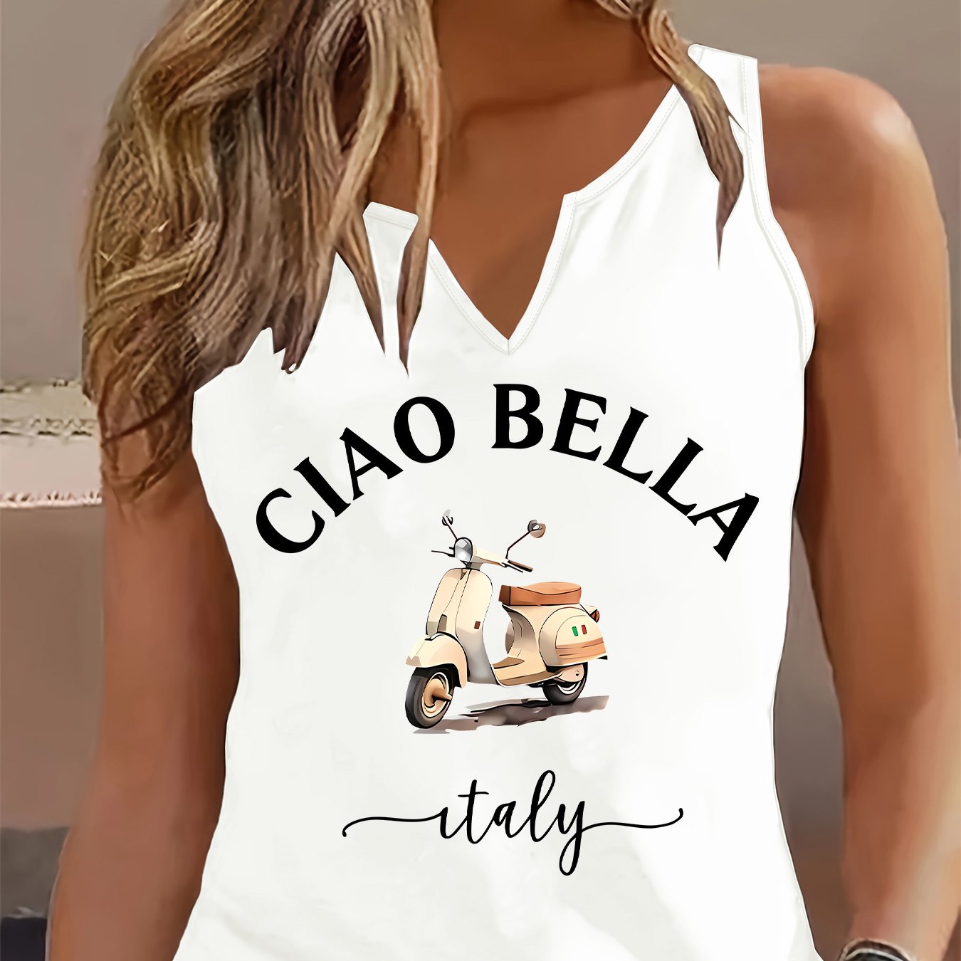 TEMU Graphic Print Tank Top, Sleeveless Casual Top For Summer And Spring, Women's Clothing
