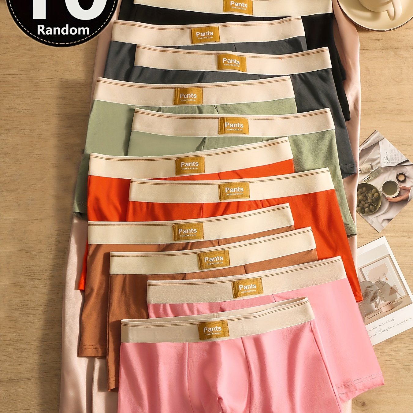 Random 10pcs Men&;s 95% Boxer Briefs - Soft, Lightweight And Stretchy | Solid Color | Suitable For Leisure And Sports