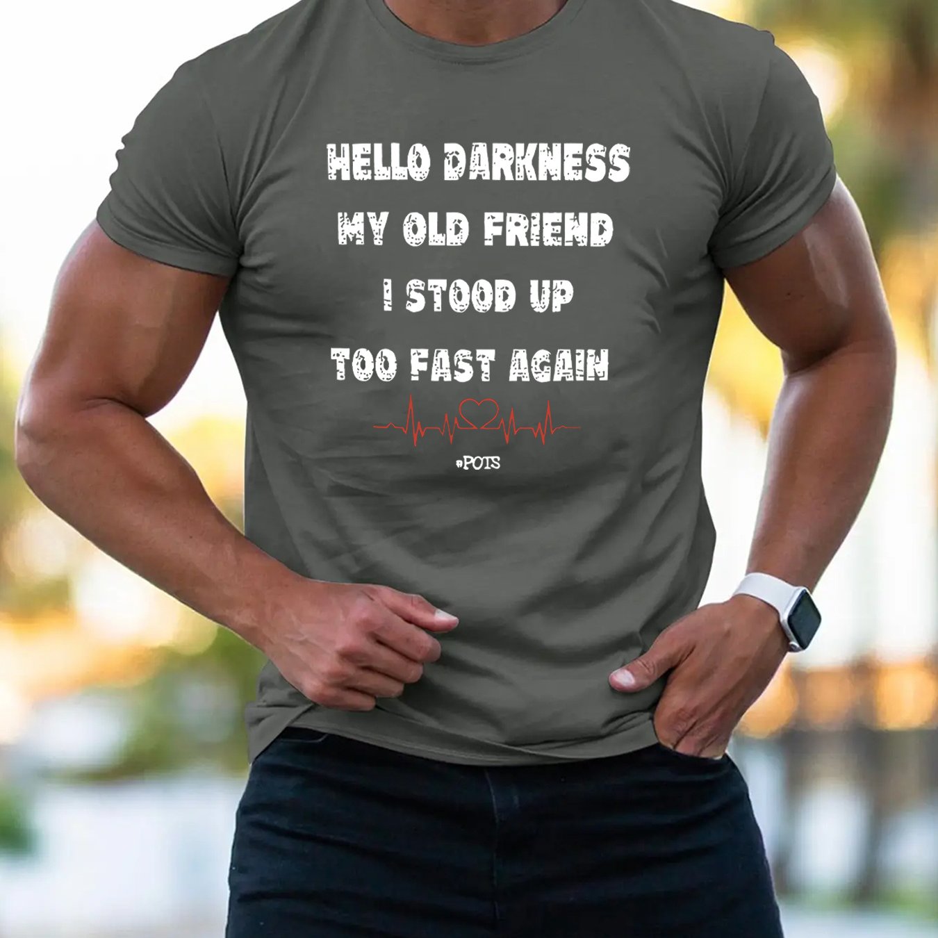 TEMU Hello Letter Graphic Print Men's Creative Top, Casual Short Sleeve Crew Neck T-shirt, Men's Clothing For Summer Outdoor