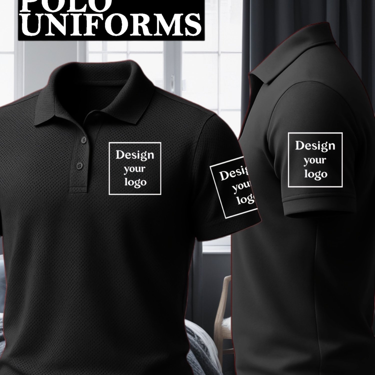 E-shop Personalisierbares Herrenhemd mit 2 individuellen Bereichen: Linke Brust Ärmel. Ideal für die Anpassung von Firmenuniformen, geeignet für