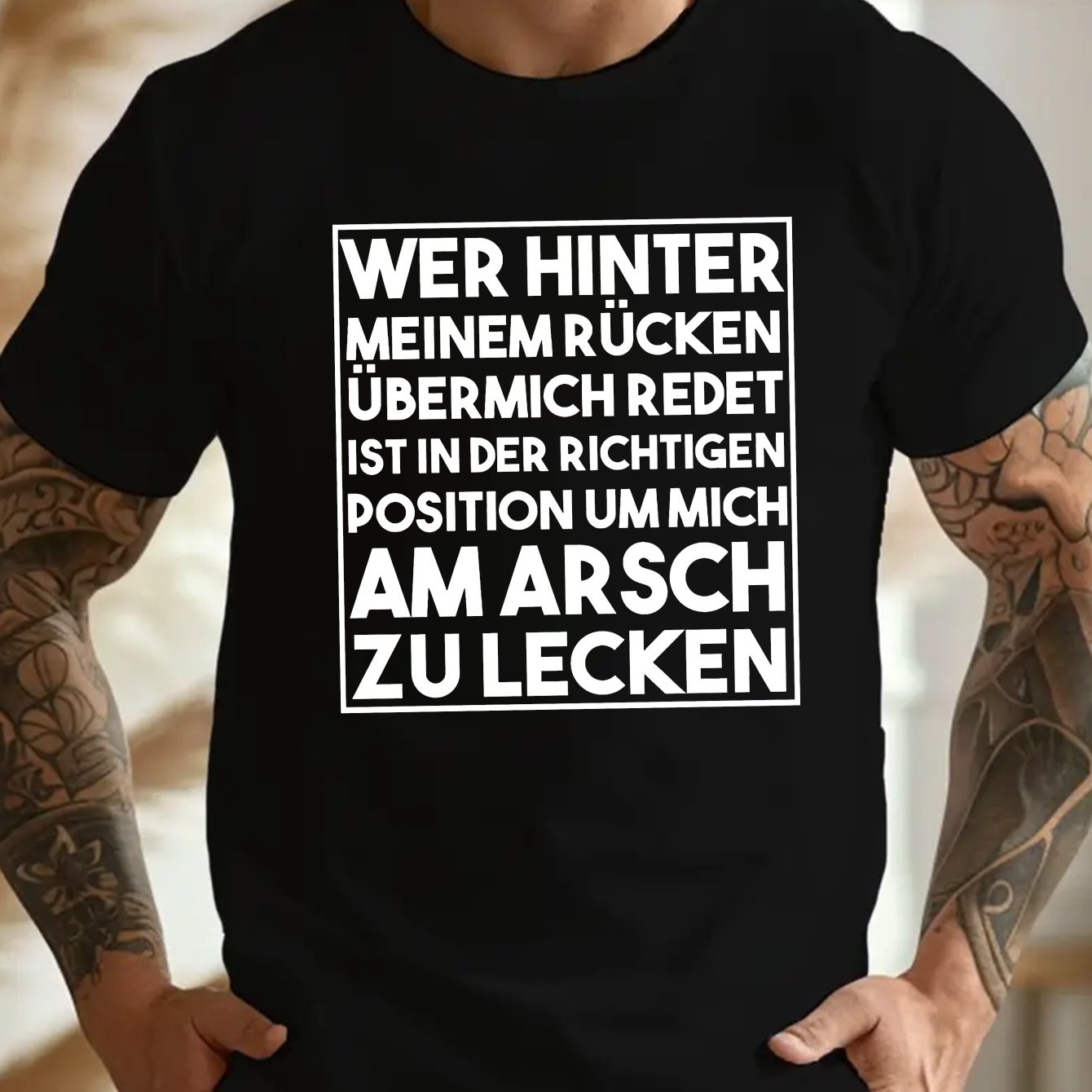E-shop Humorvolles "Crinkle" T-Shirt in Übergröße für Herren