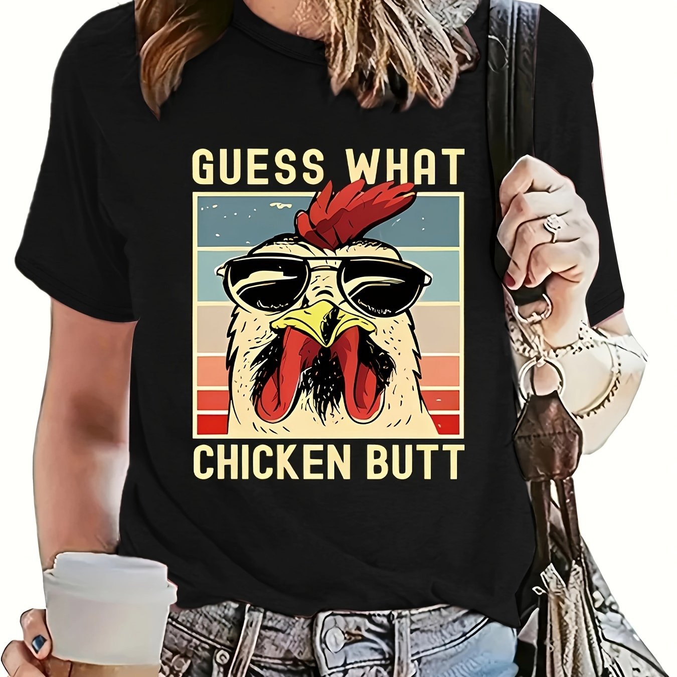 TEMU T-shirt Imprimé Graphique Et Lettre, Haut Décontracté À Manches Courtes Et Col Rond Pour Et L'été, Vêtements Pour Femmes