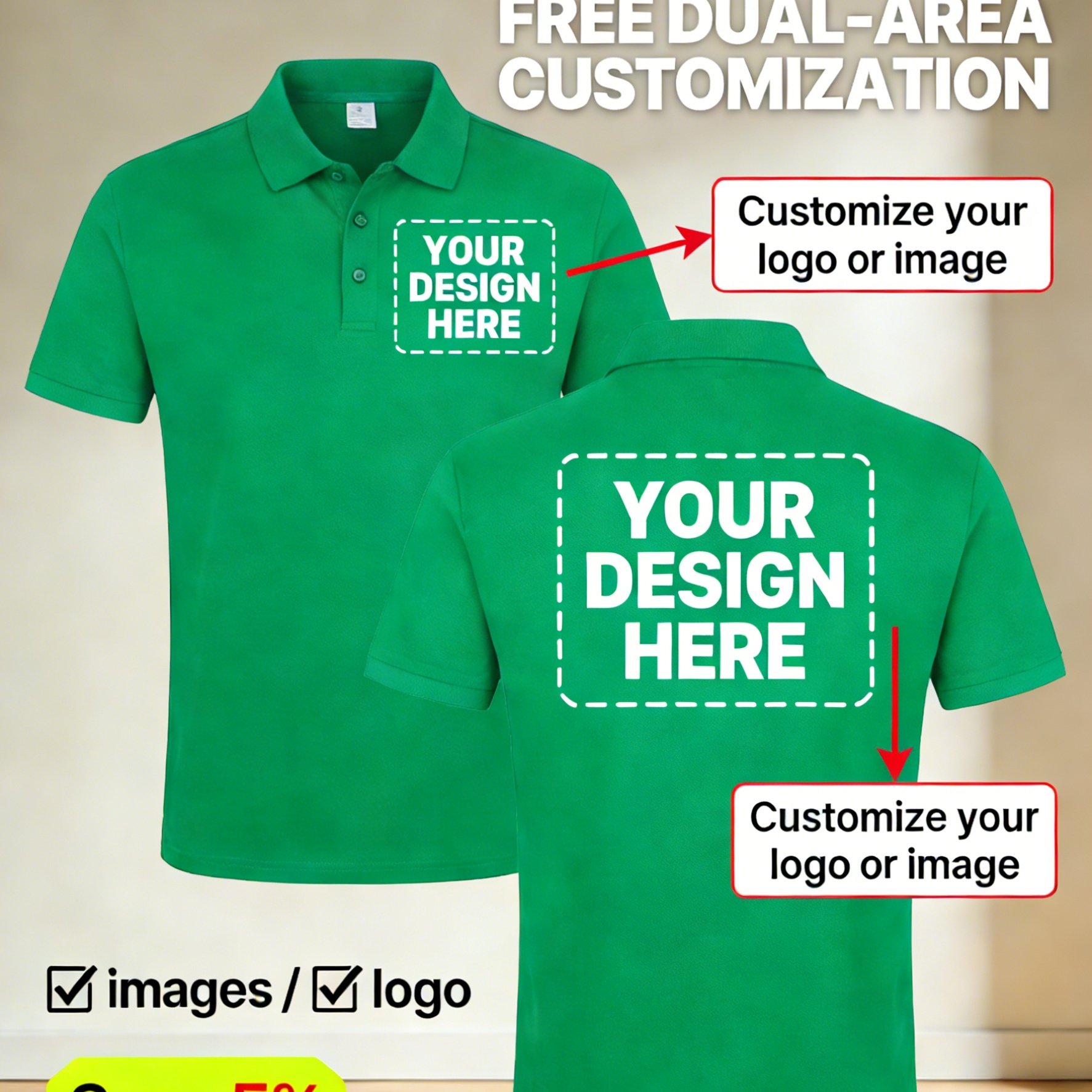 TEMU Men's Custom Shirts, Customizable With Your Design, Stylish And Unique, With Printing On Sides For Images/logos, Quick-drying And Breathable,