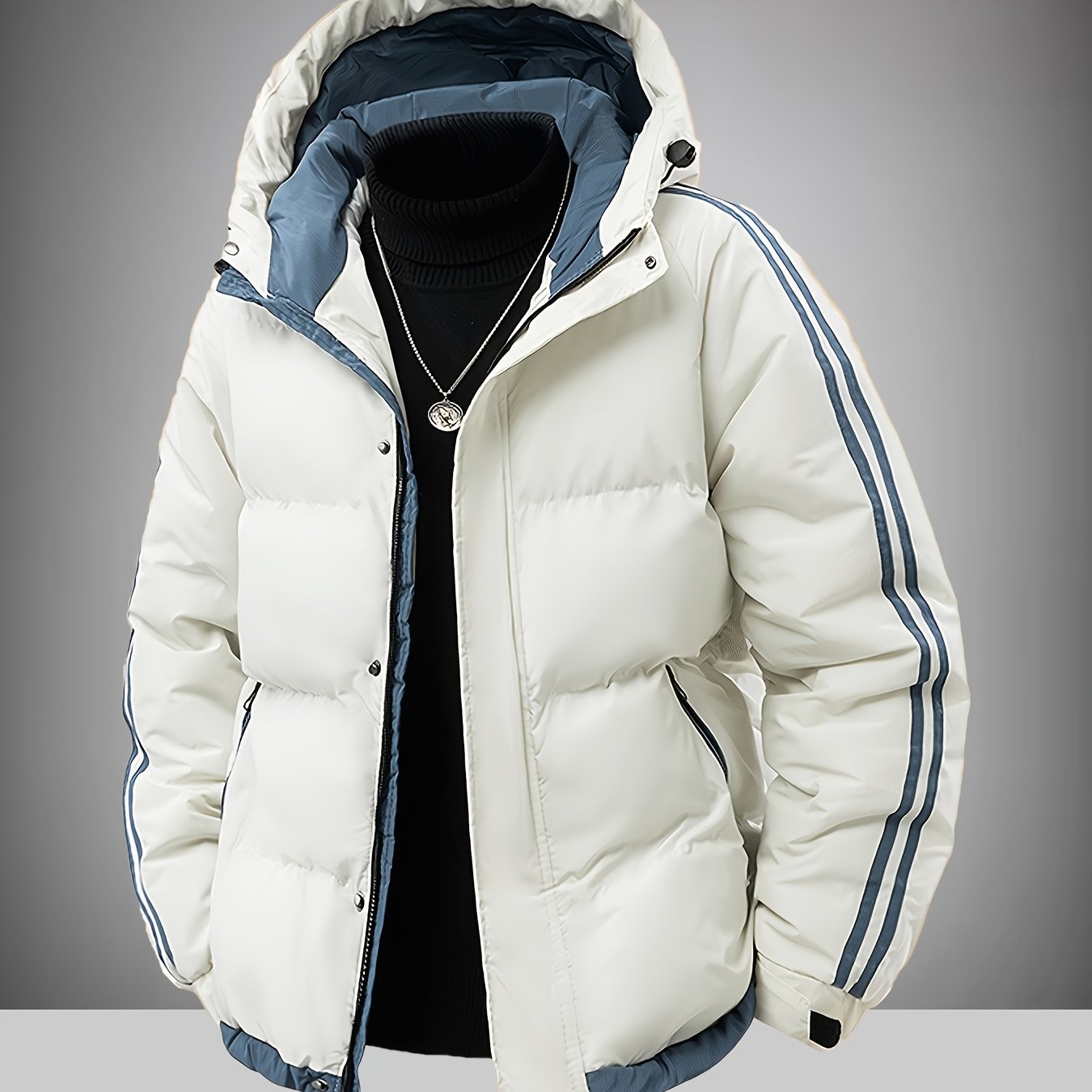 TEMU Capispalla invernale imbottito con cappuccio per , giacca da lavoro da , cappotto da , moda , divisa da , abbigliamento da lavoro e attrezzatura