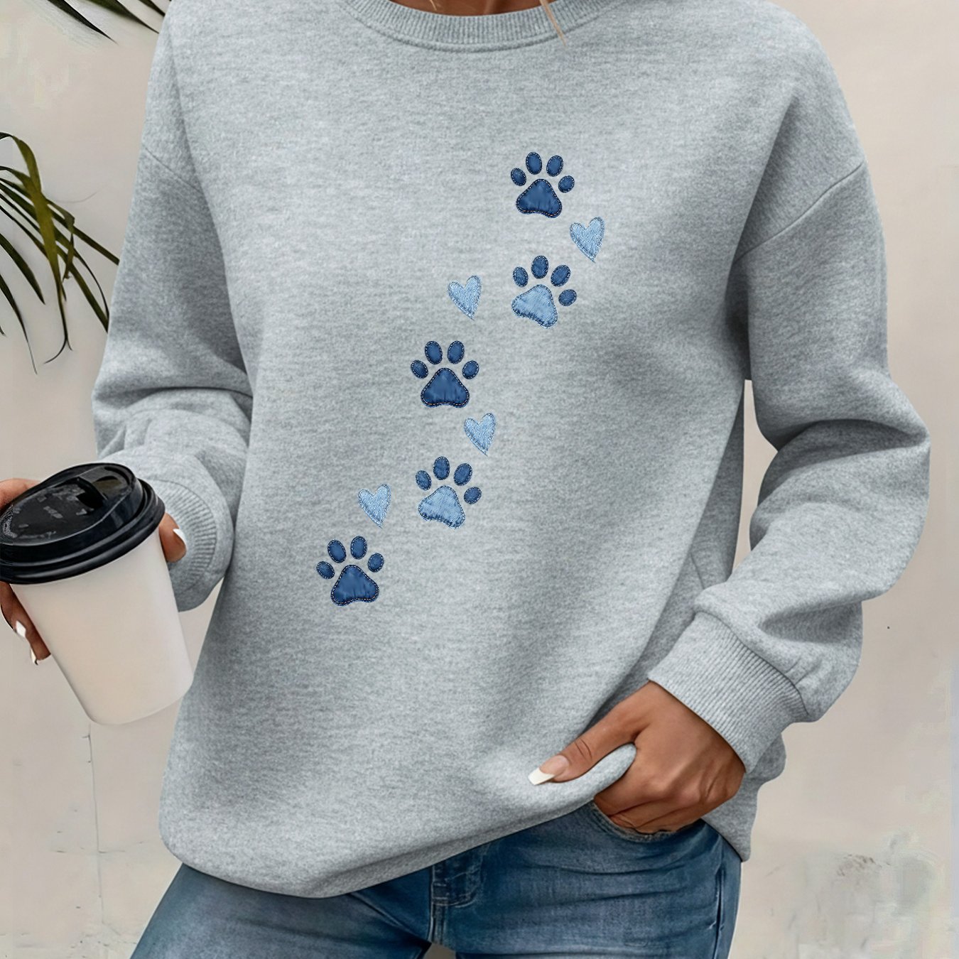 TEMU Graphic Print Sweatshirt, Crew Neck Casual Sweatshirt For Winter & Fall, Women's Clothing